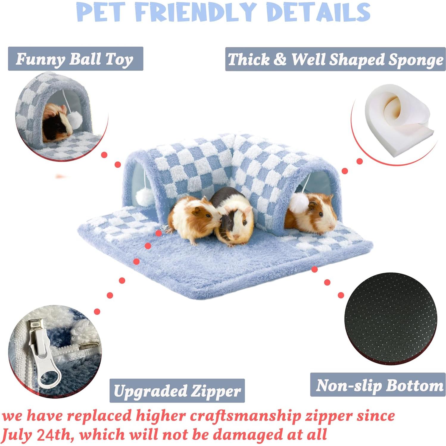 Túnel de Escondite para Cobayas Jevnd - Azul, 47x15 cm