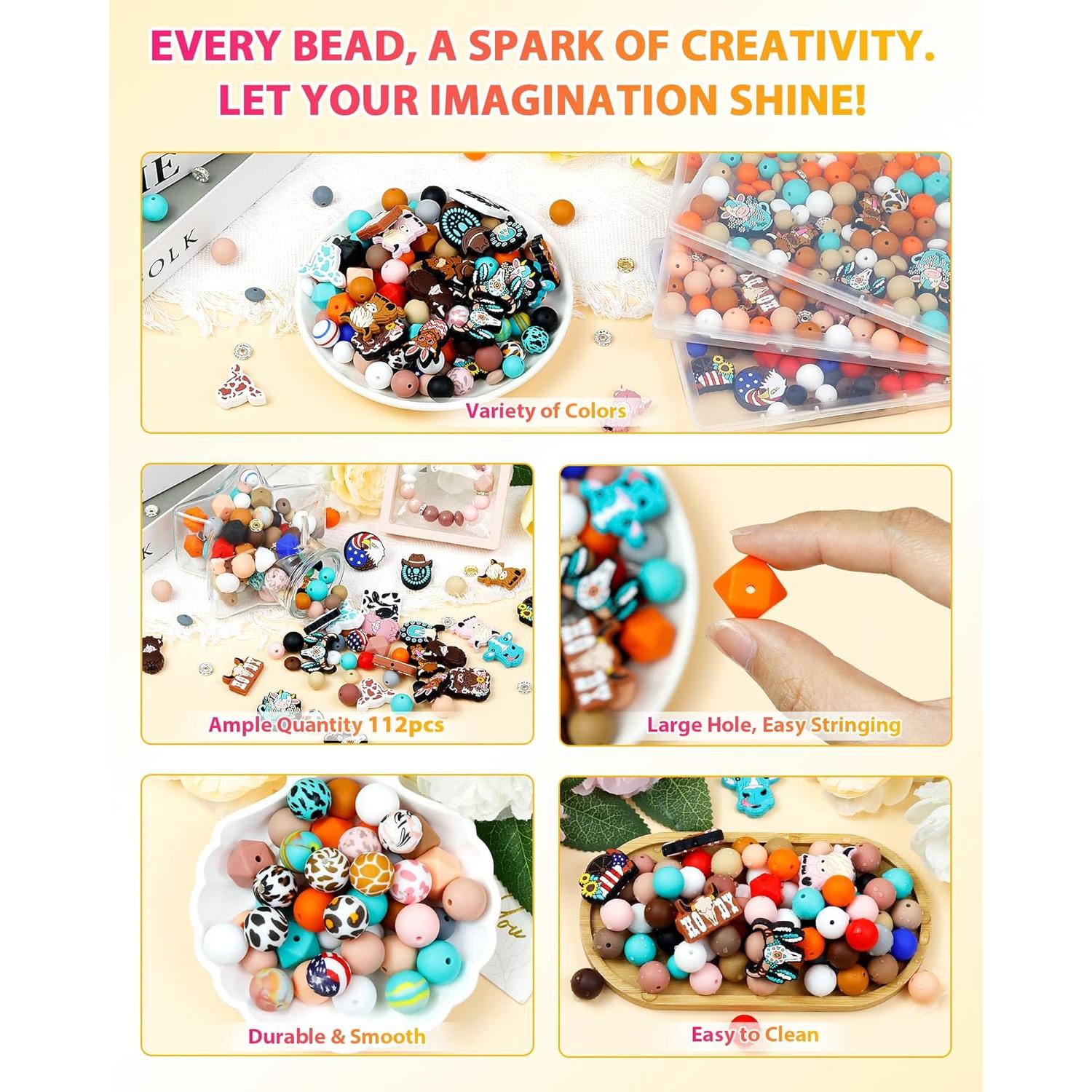 112 Cuentas de Silicona FIVEIZERO 12mm 15mm para Manualidades