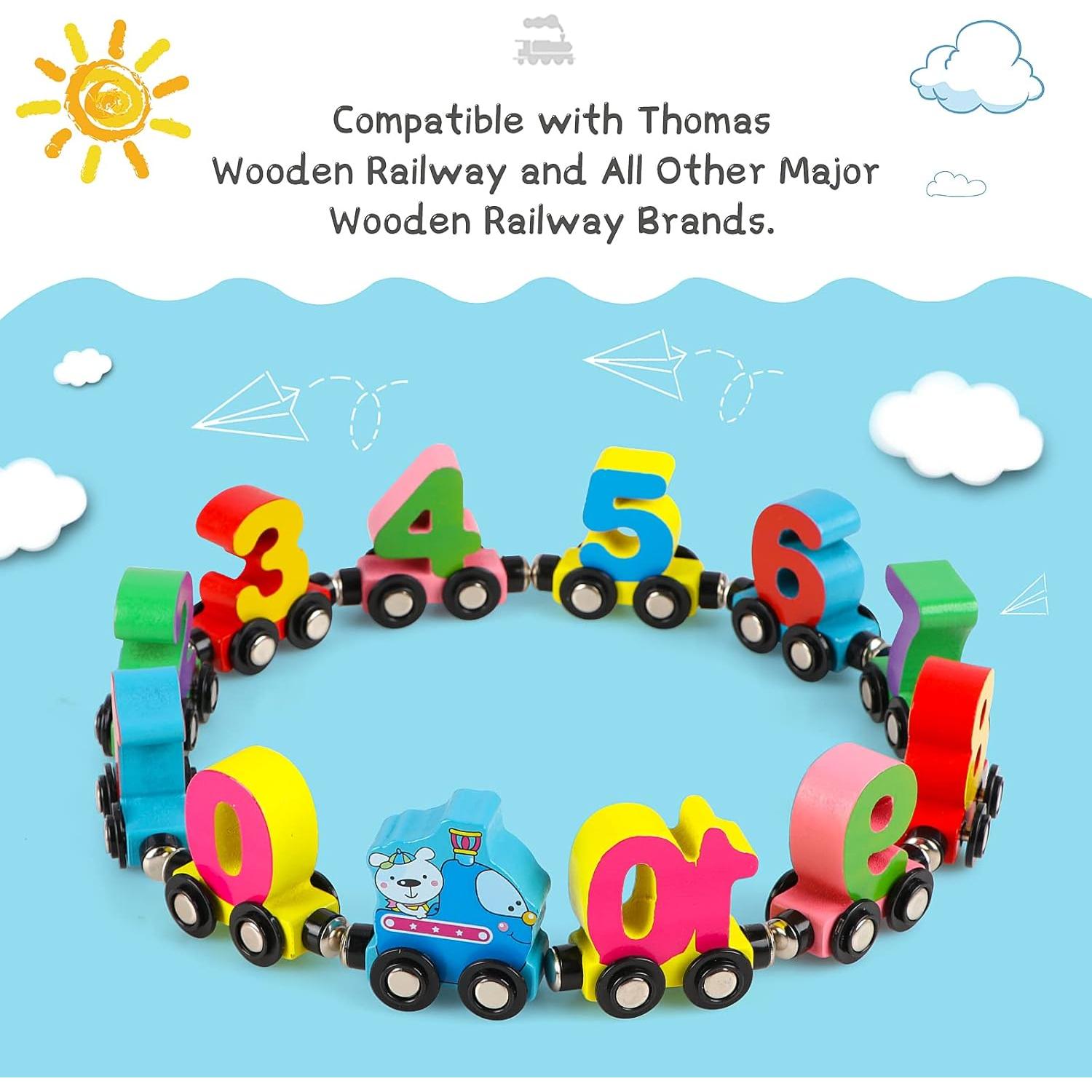 Juego de Tren Magnético de Números Wondertoys - 12 PCS