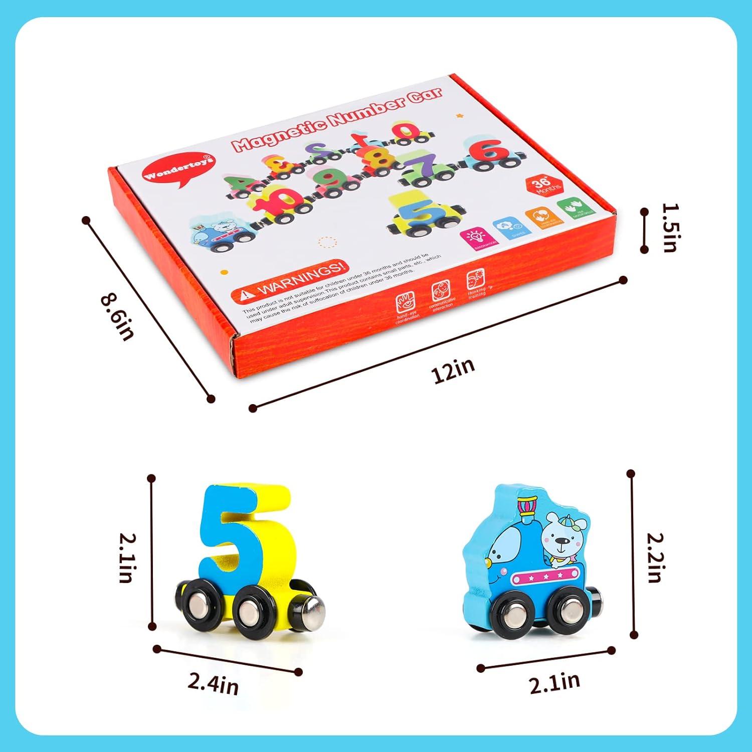 Juego de Tren Magnético de Números Wondertoys - 12 PCS