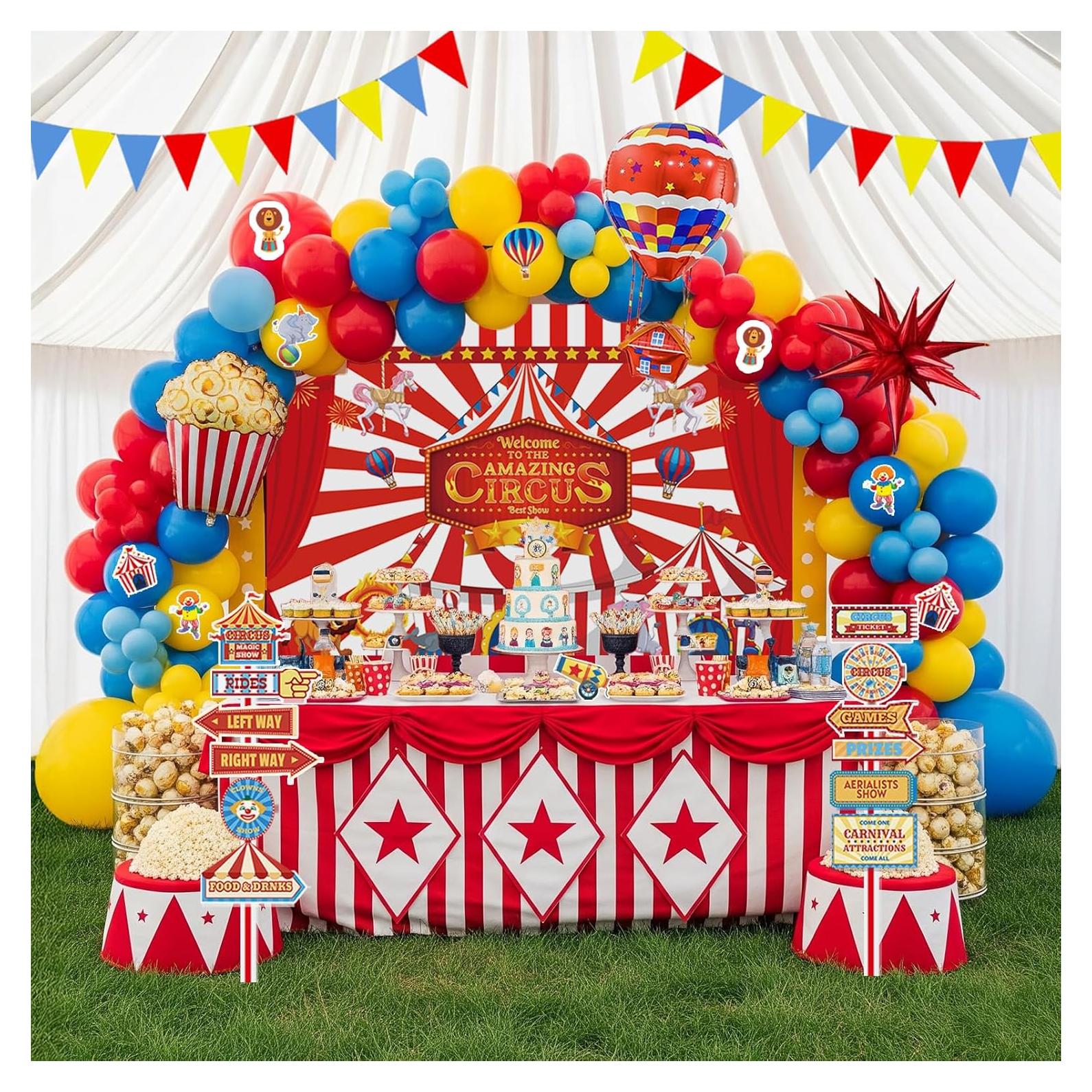 Kit de Decoración de Fiesta Circo Yeewaka con Globos y Pancarta