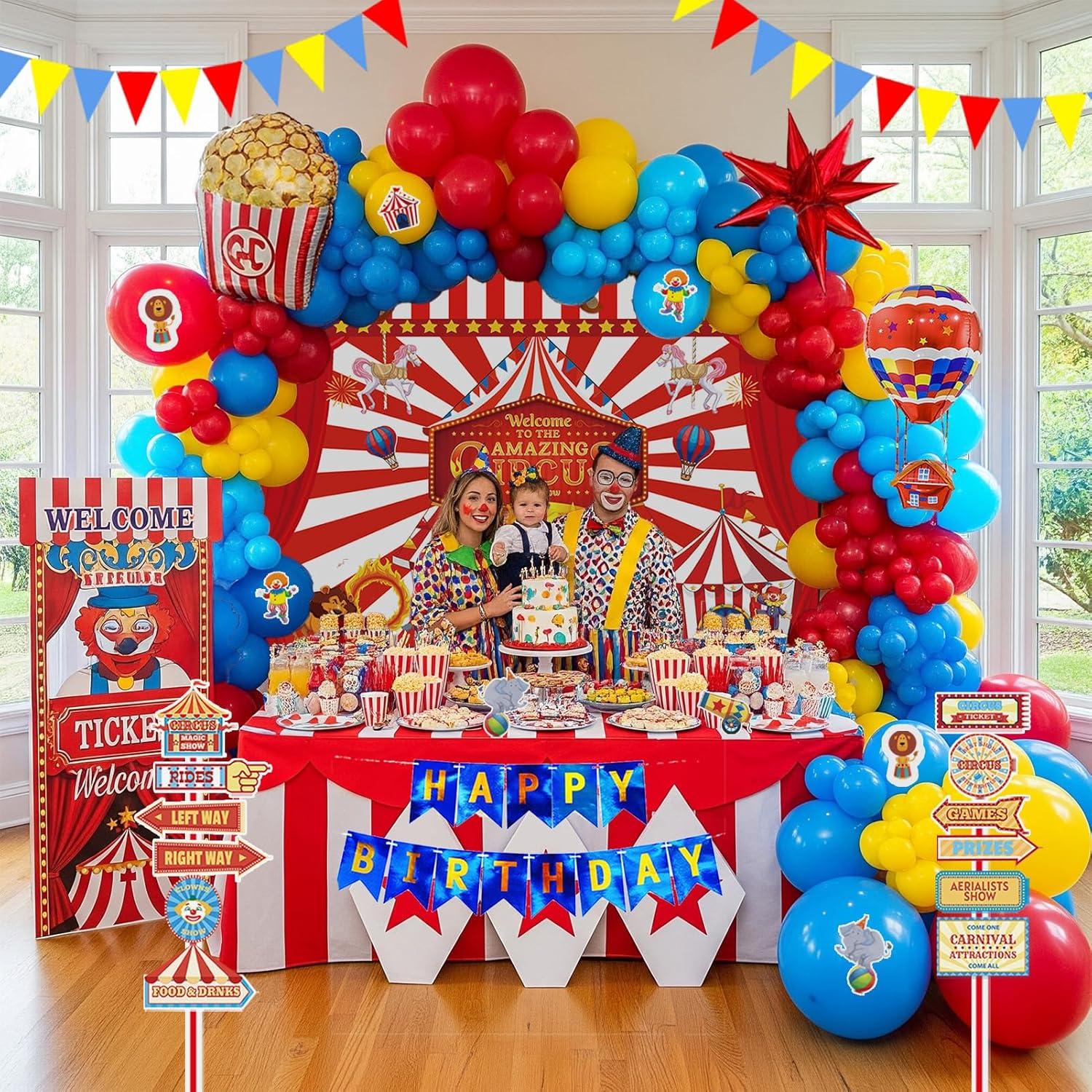 Kit de Decoración de Fiesta Circo Yeewaka con Globos y Pancarta