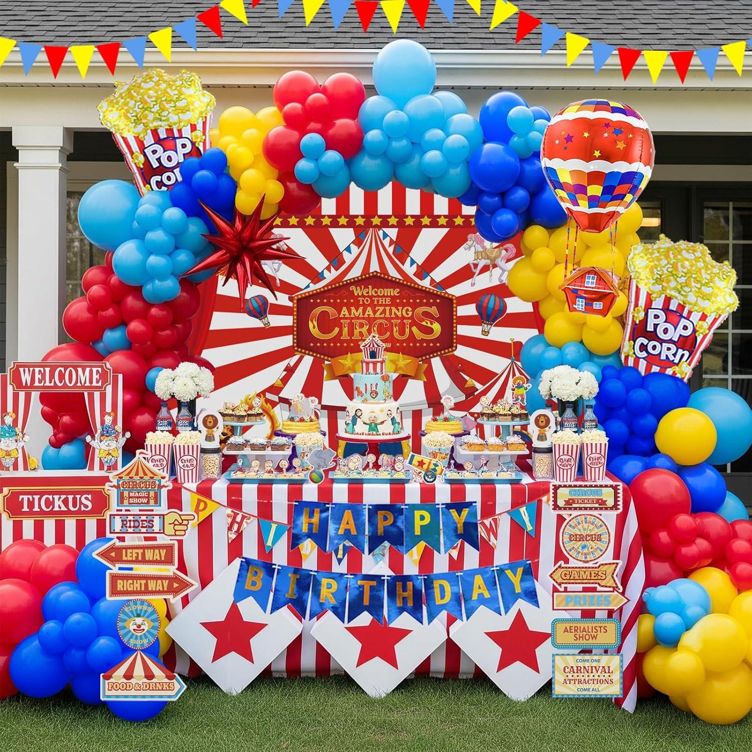 Kit de Decoración de Fiesta Circo Yeewaka con Globos y Pancarta