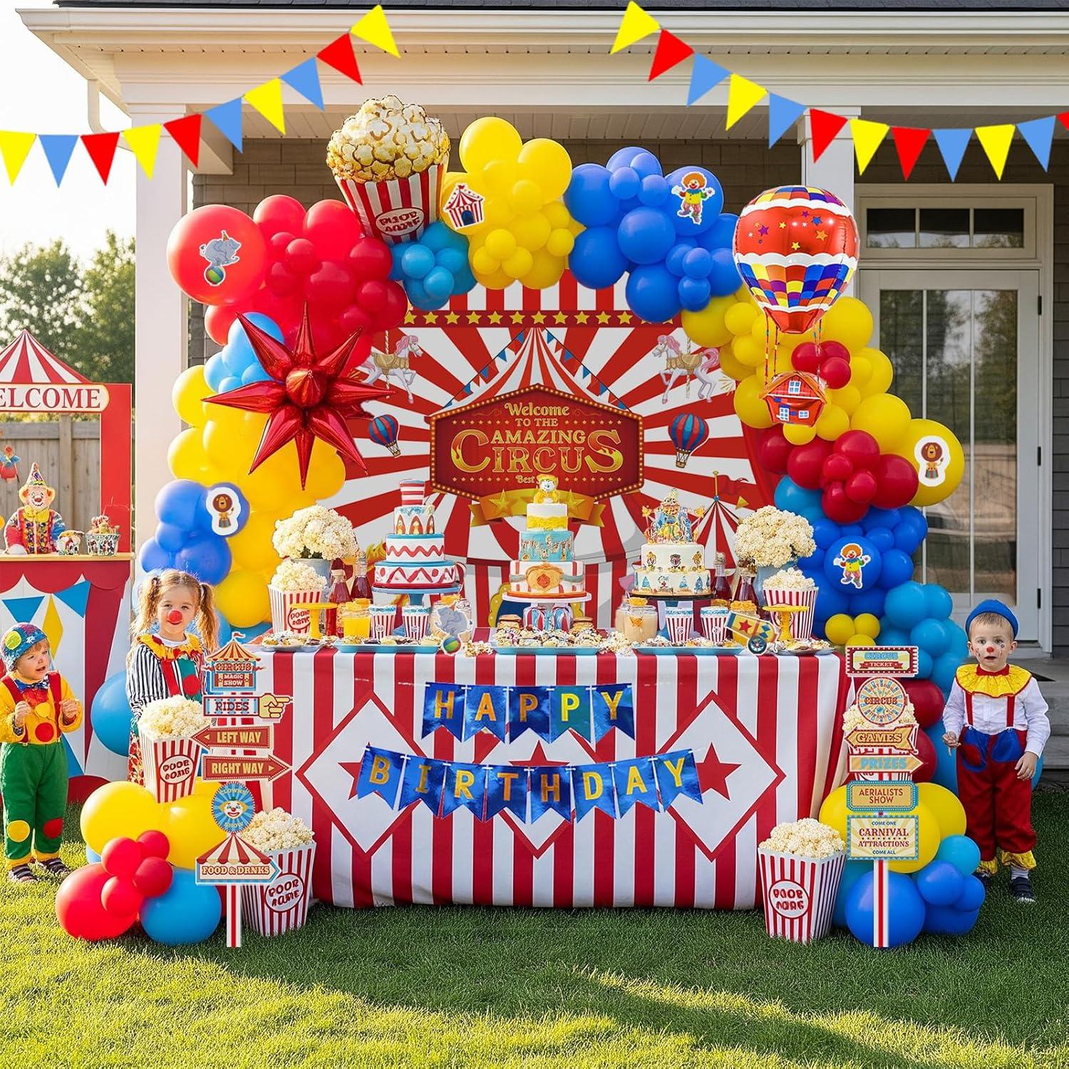 Kit de Decoración de Fiesta Circo Yeewaka con Globos y Pancarta