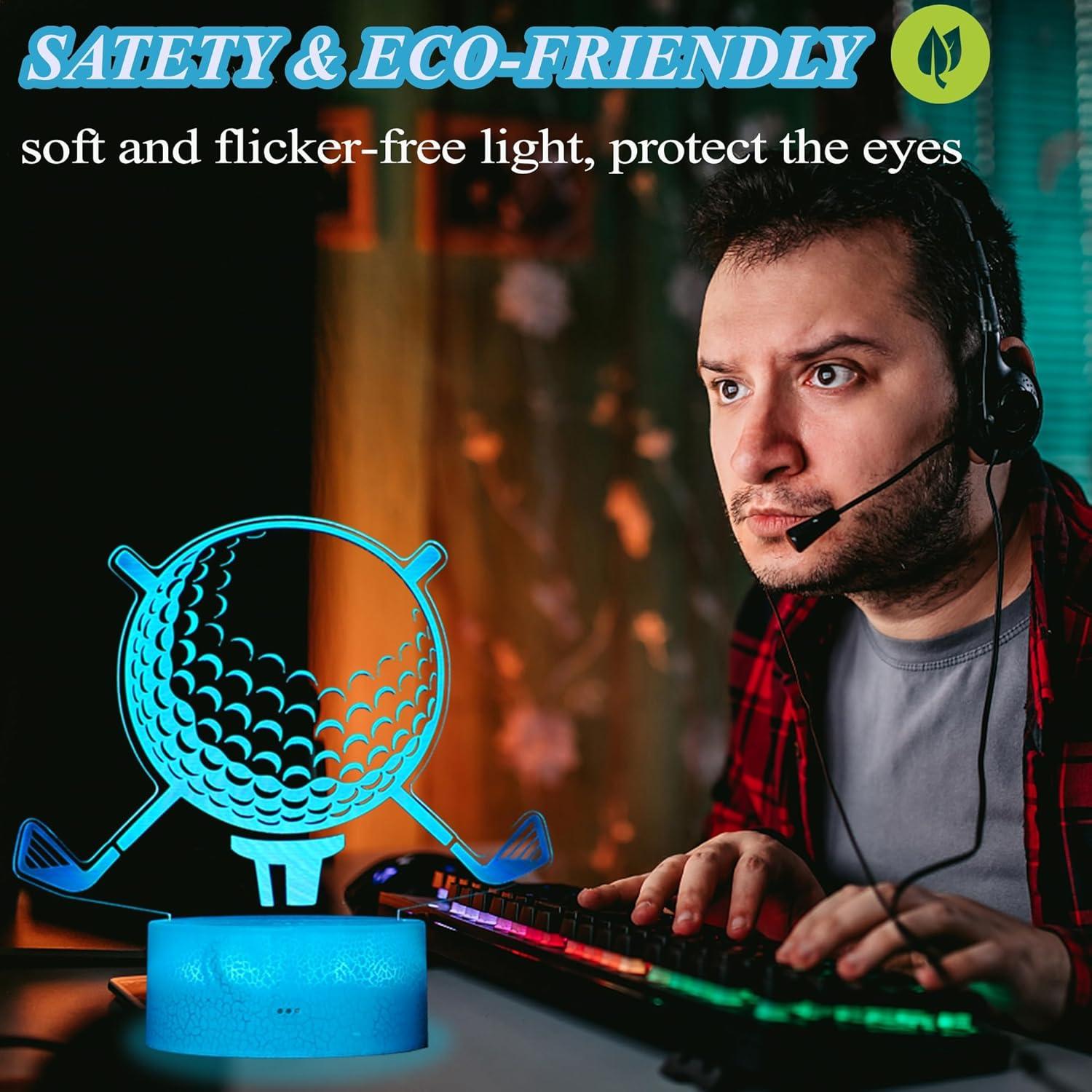 Lámpara Nocturna 3D de Golf Colortown con Control Remoto