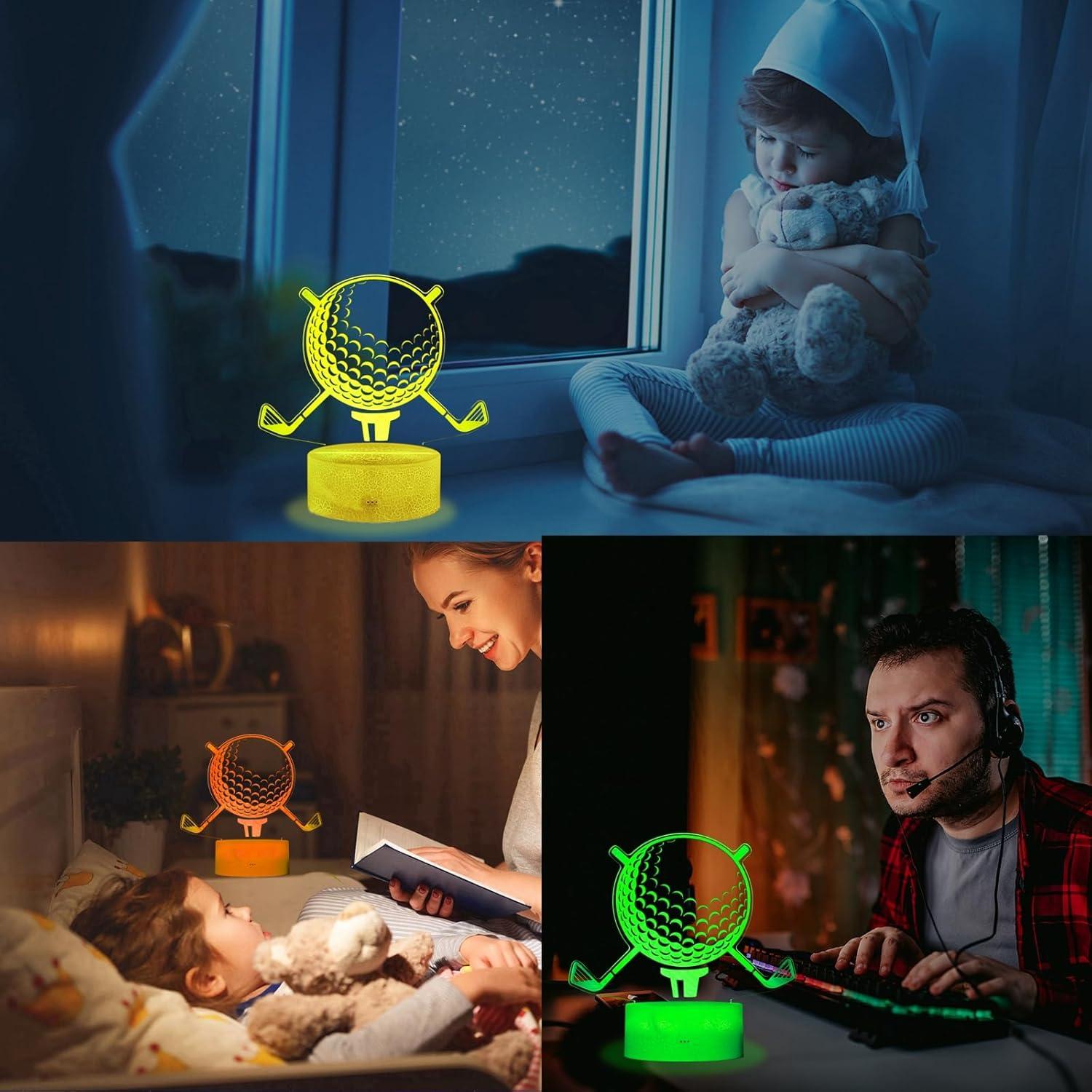 Lámpara Nocturna 3D de Golf Colortown con Control Remoto