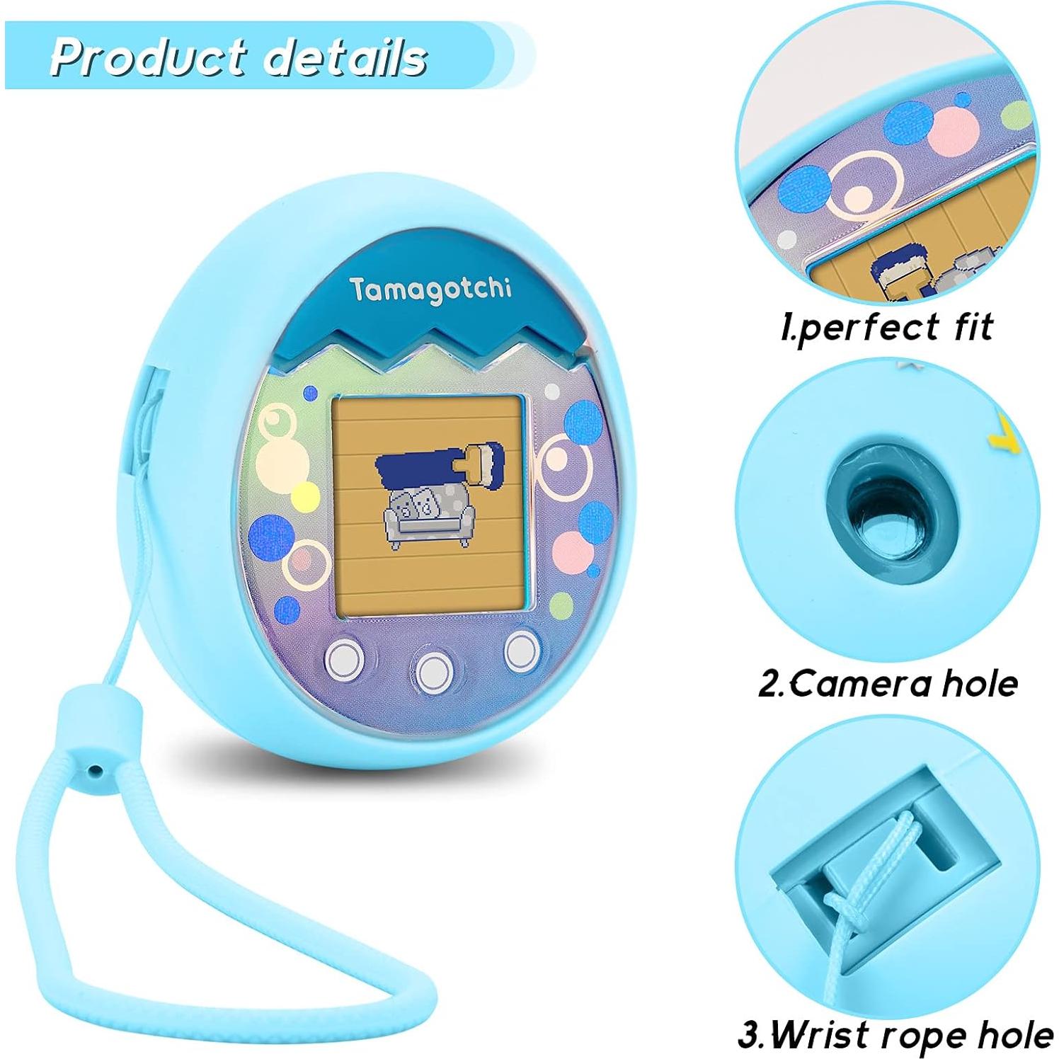 Funda de Silicona MGZNMTY para Tamagotchi Pix con Correa Azul