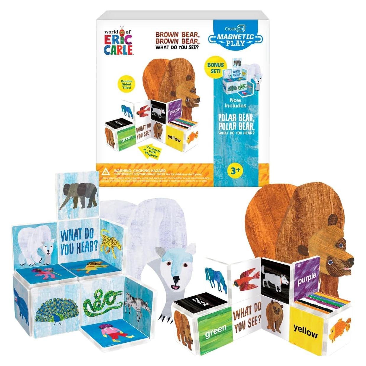 Set de Azulejos Magnéticos CreateOn Oso Marrón y Polar 24 Piezas