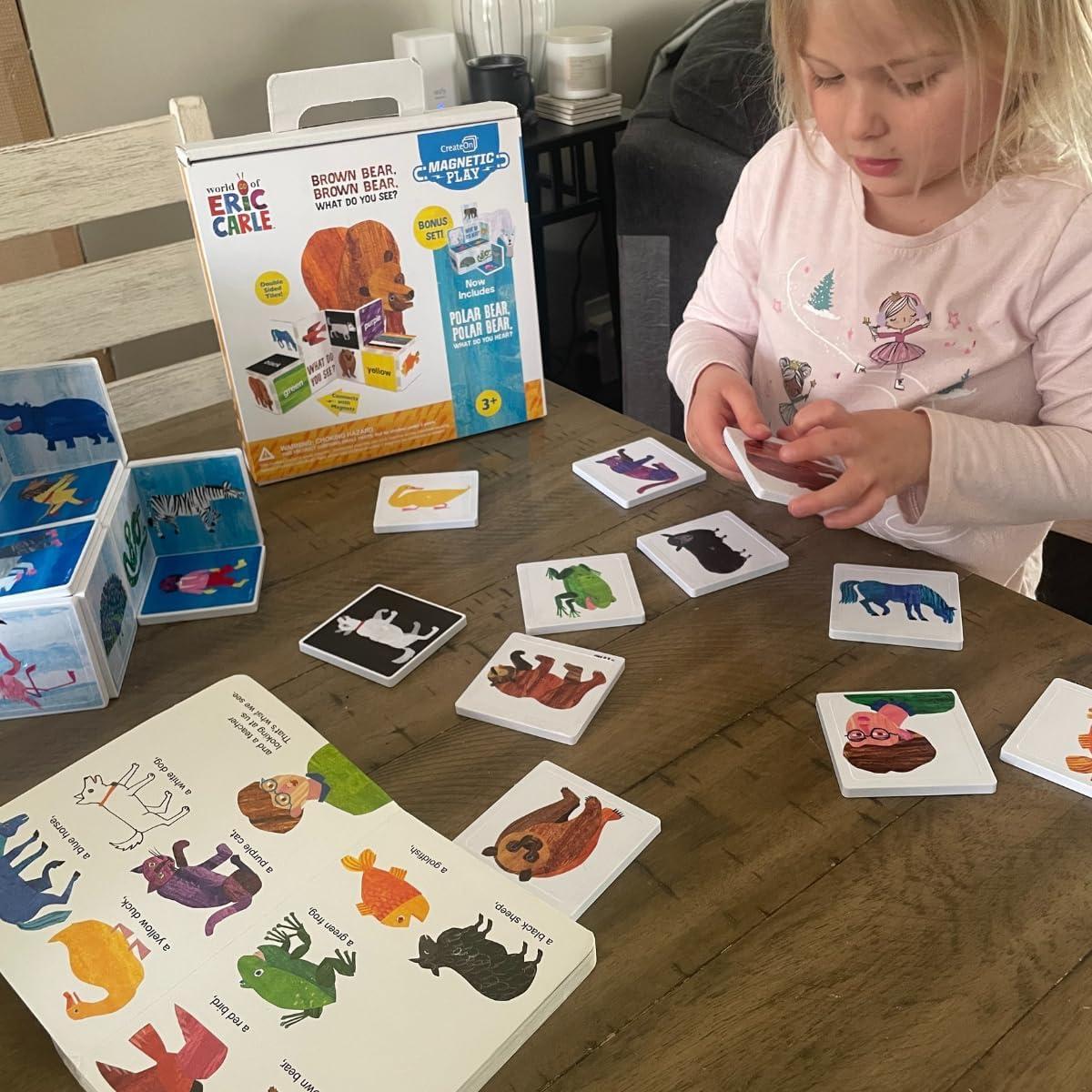 Set de Azulejos Magnéticos CreateOn Oso Marrón y Polar 24 Piezas