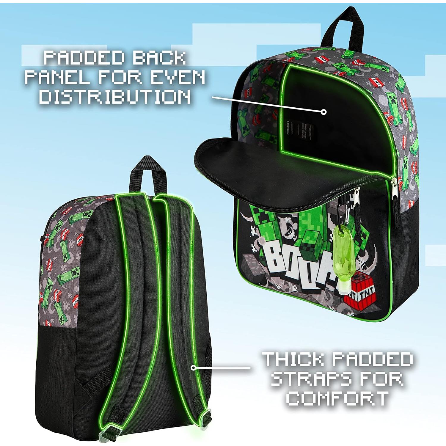 Conjunto Mochila Escolar Minecraft 4 y 6 Piezas Unisex