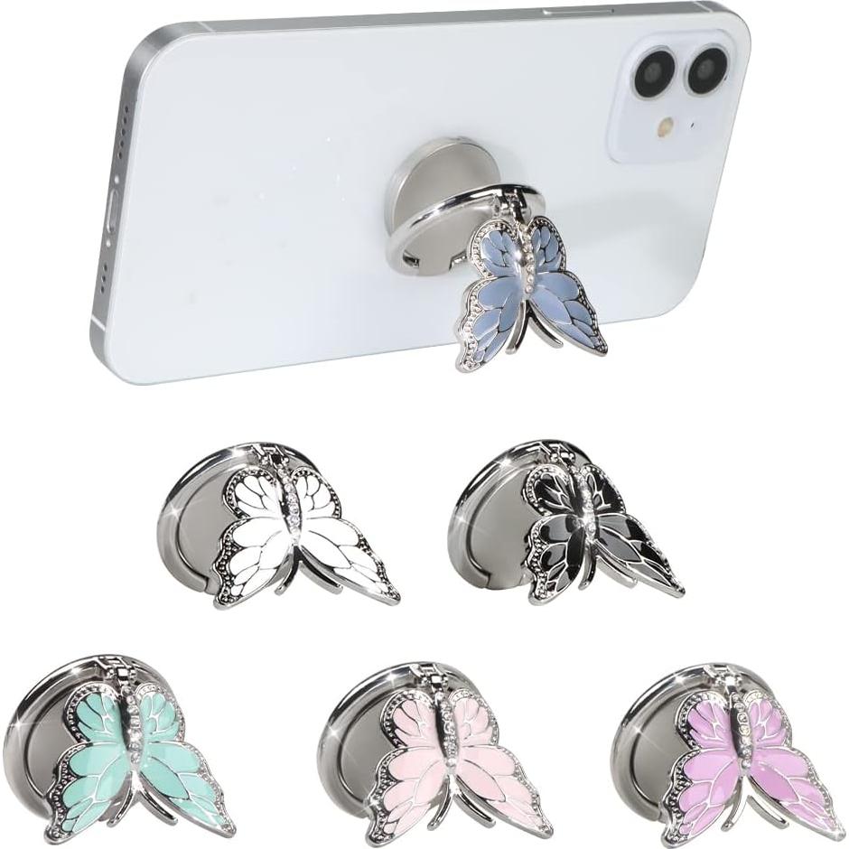 Soporte para teléfono celular LSL mariposa blanca 360° rotación
