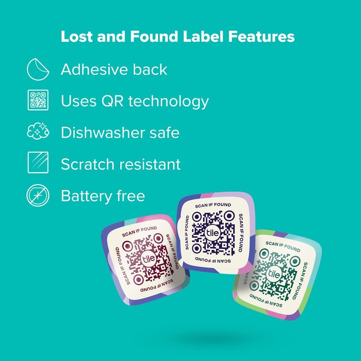 Etiquetas de Perdido y Encontrado Tile | 25 Adhesivas QR
