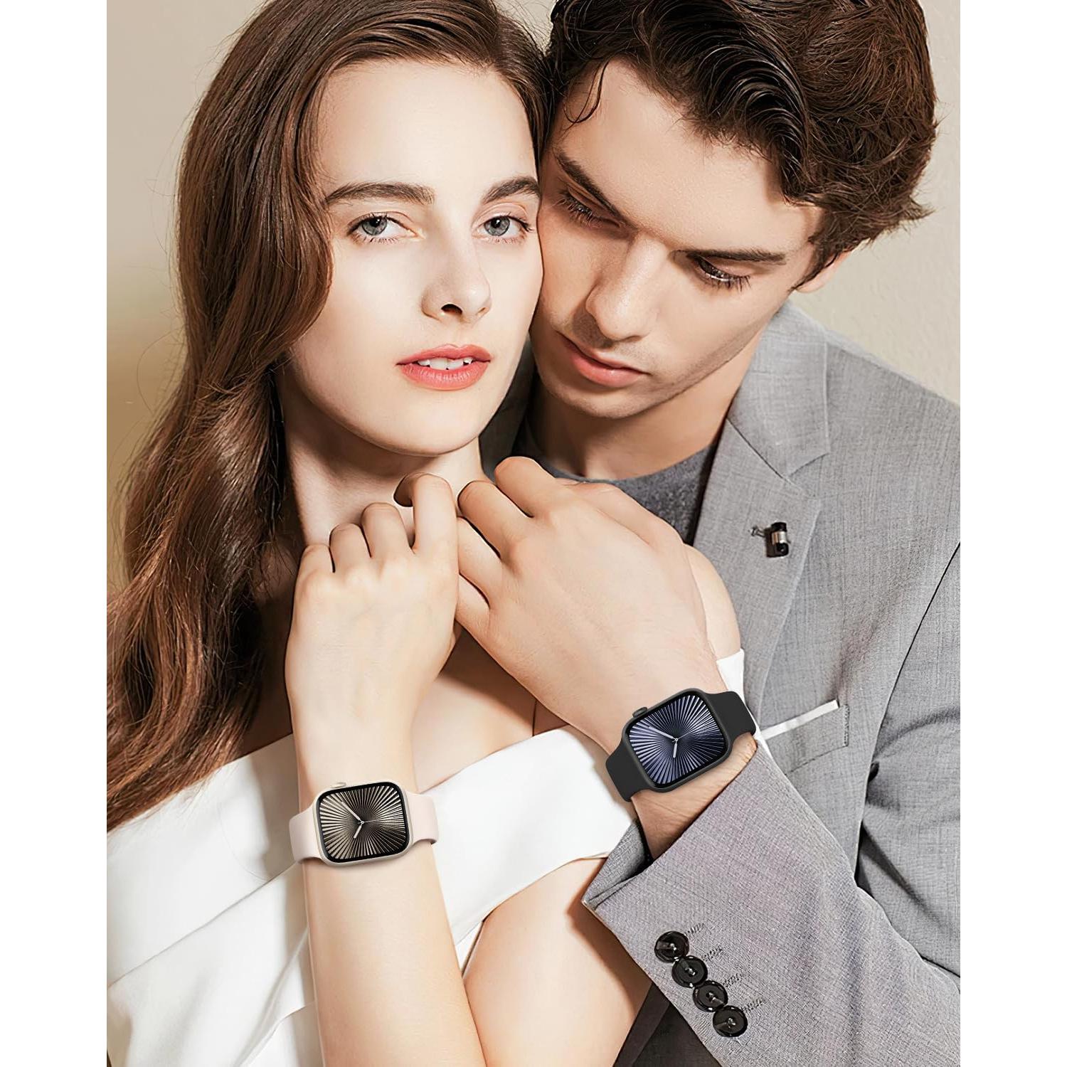 Paquete de 6 bandas deportivas silicona HEARTBOOM para Apple Watch 38-42mm