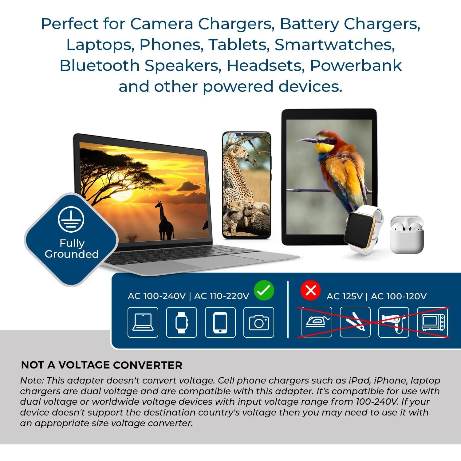 Adaptador de Enchufe de Viaje OREI Tipo M Sudáfrica USB Doble