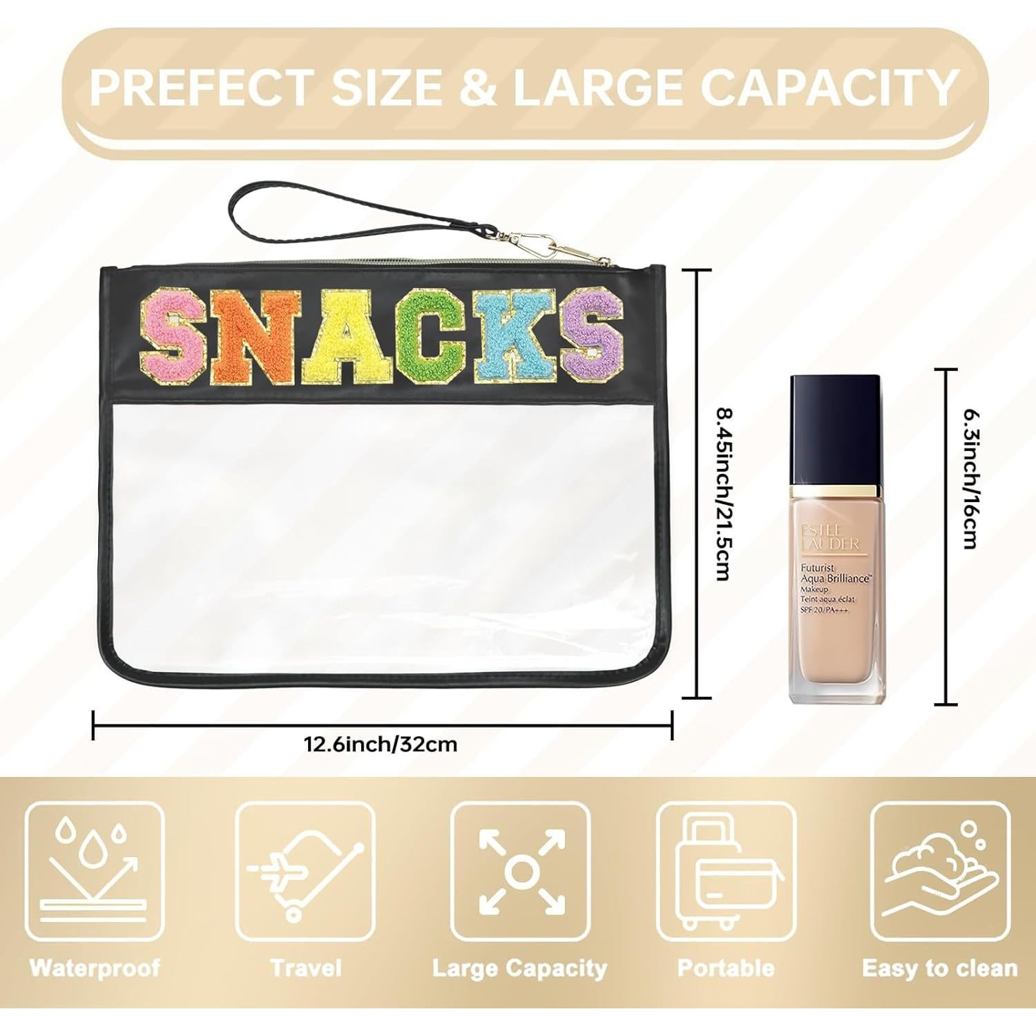 Bolsa de Maquillaje Transparente Siwara 33x24cm Nylon Impermeable