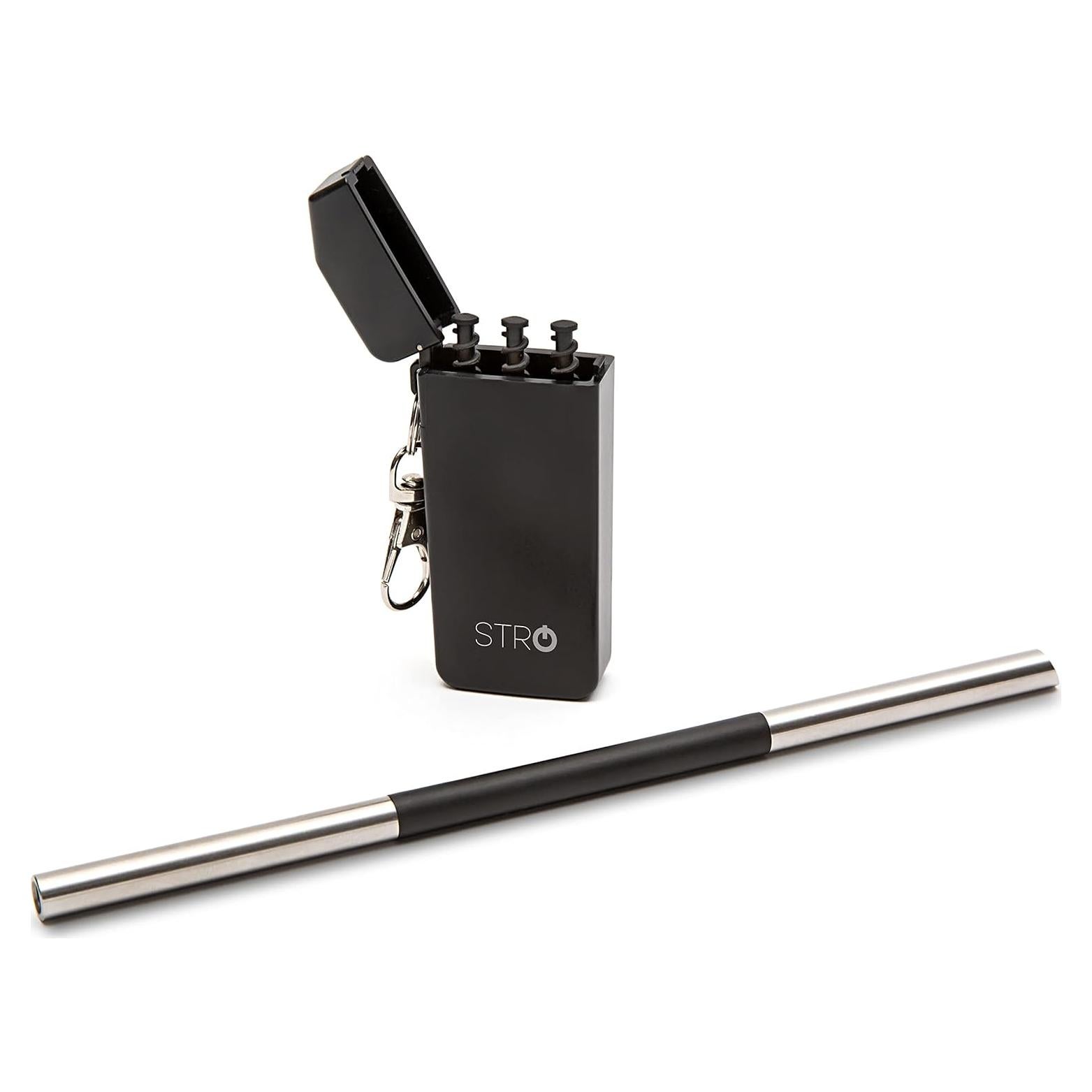 Popote Reutilizable STRO de Acero Inoxidable 19.8 cm con Estuche