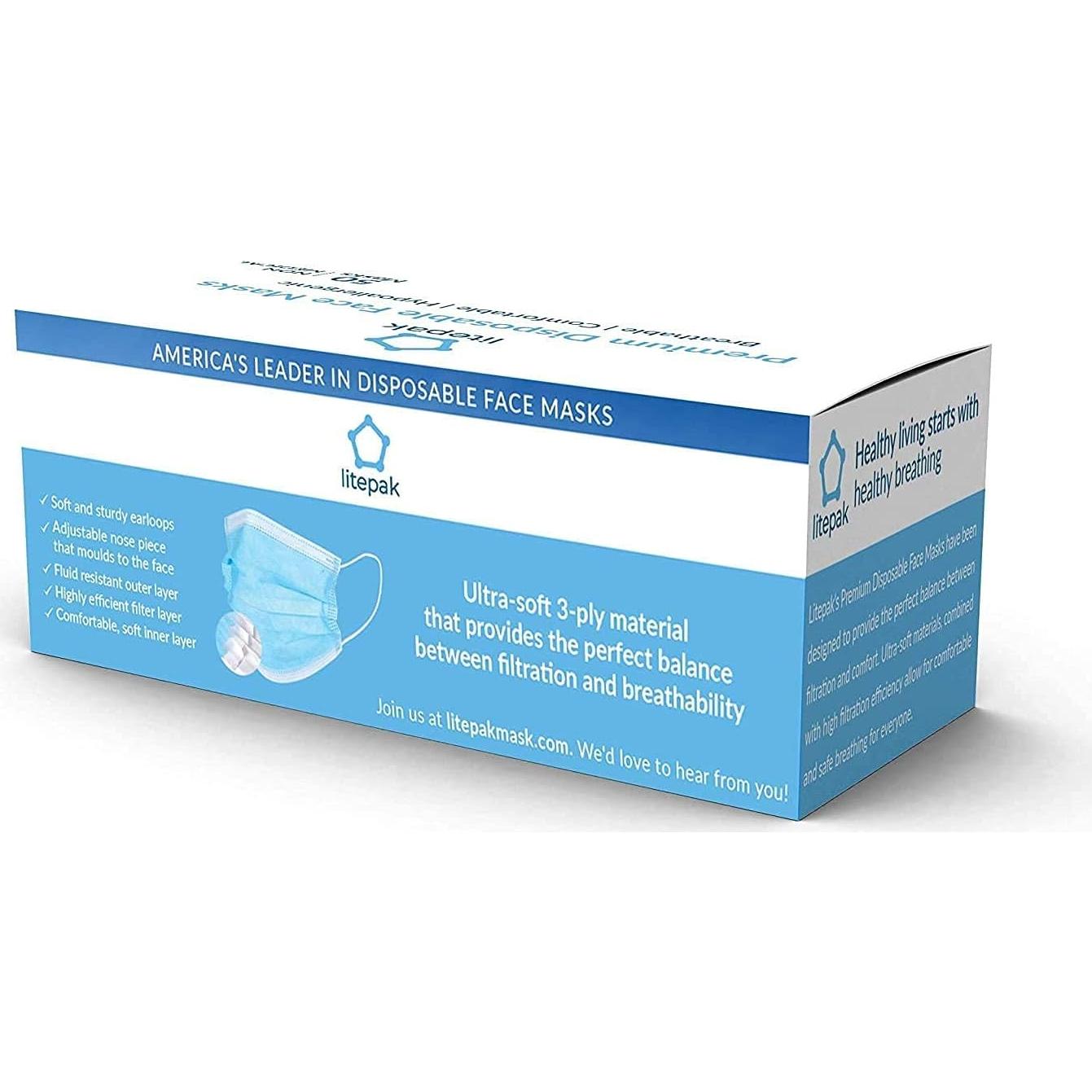 Mascarillas Desechables Litepak 500pcs 3 Capas Azul