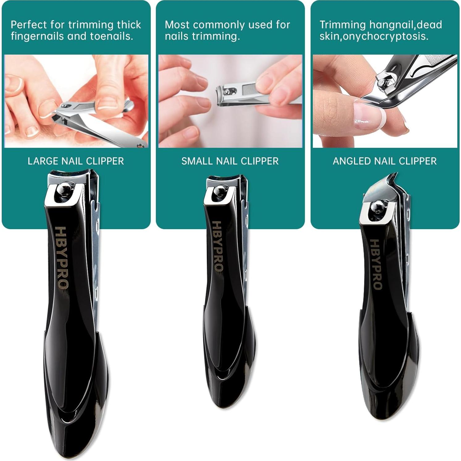 Cortauñas de Acero Inoxidable HBYPRO para Uñas Gruesas