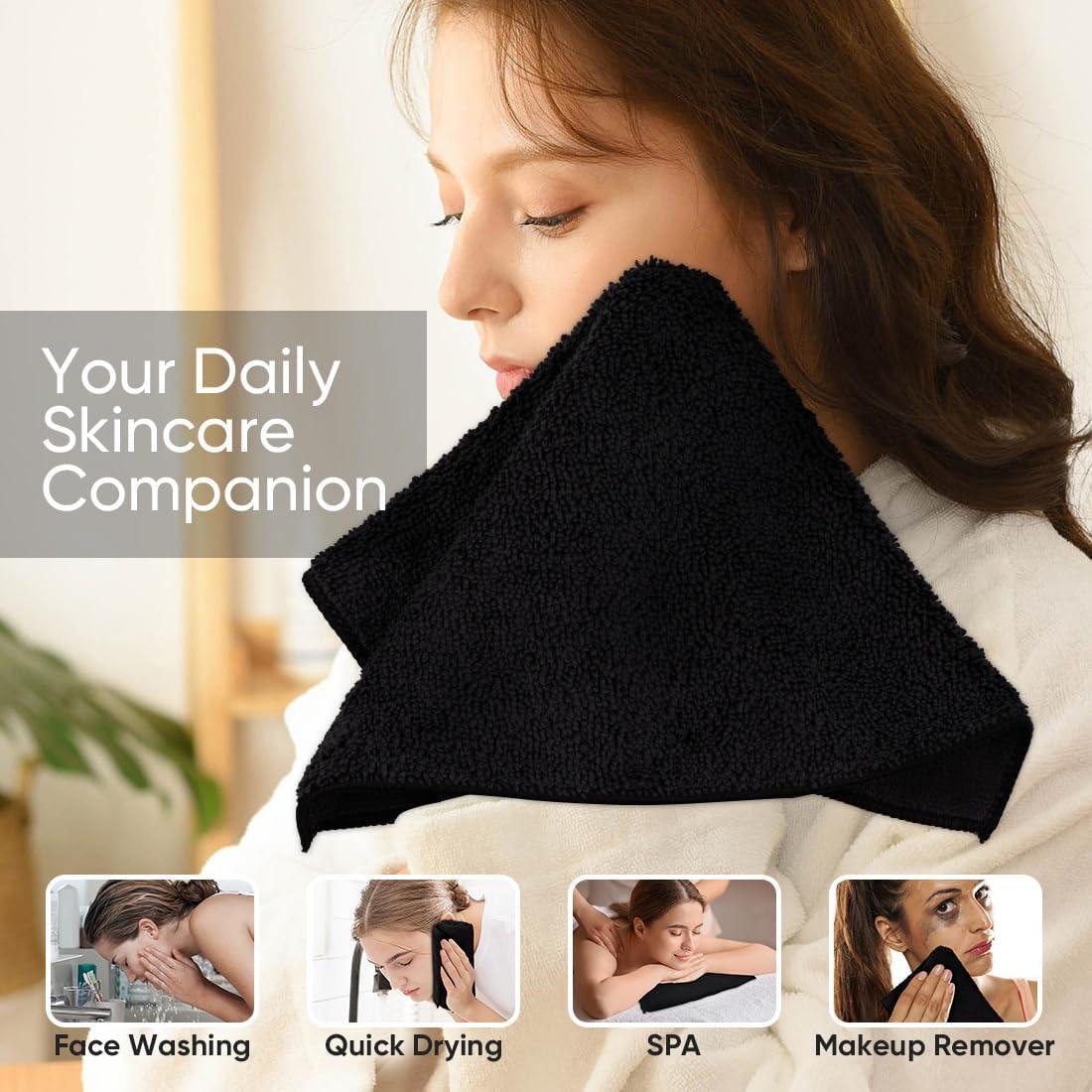 Toallas de Microfibra HOMEXCEL Negras 12 Unidades 30x30 cm