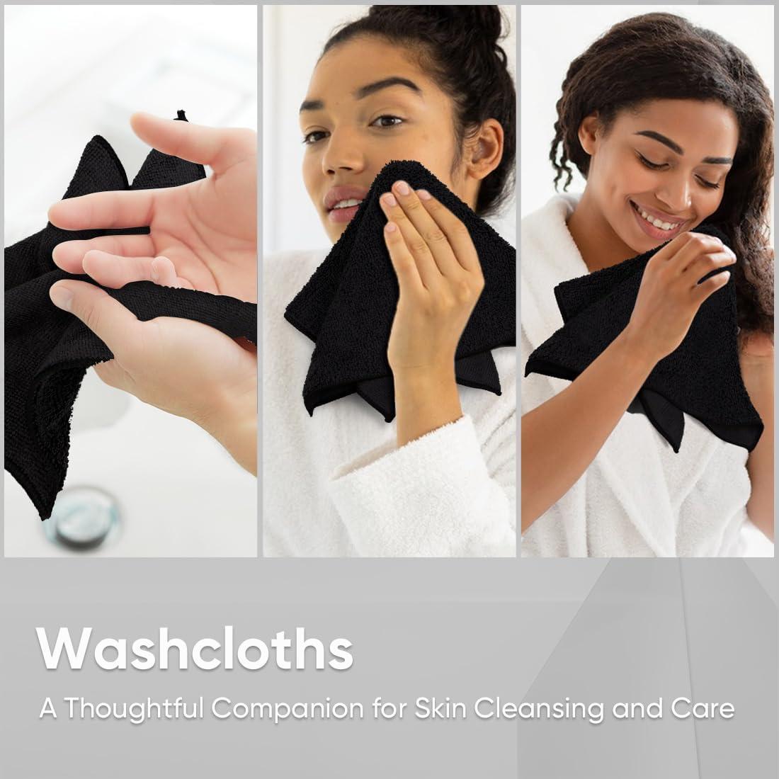 Toallas de Microfibra HOMEXCEL Negras 12 Unidades 30x30 cm