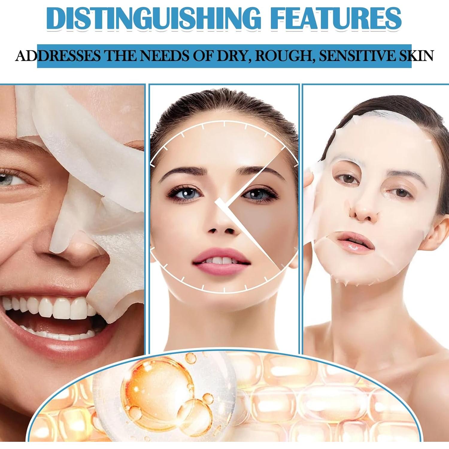 Paquete de 3 mascarillas faciales de colágeno JunKuJK - Hidratantes