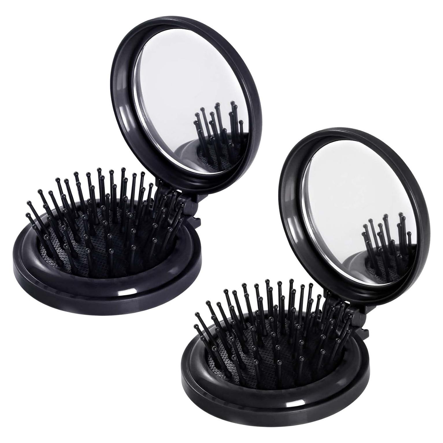 Set 2 Cepillos de Pelo Plegables con Espejo - Heliltd