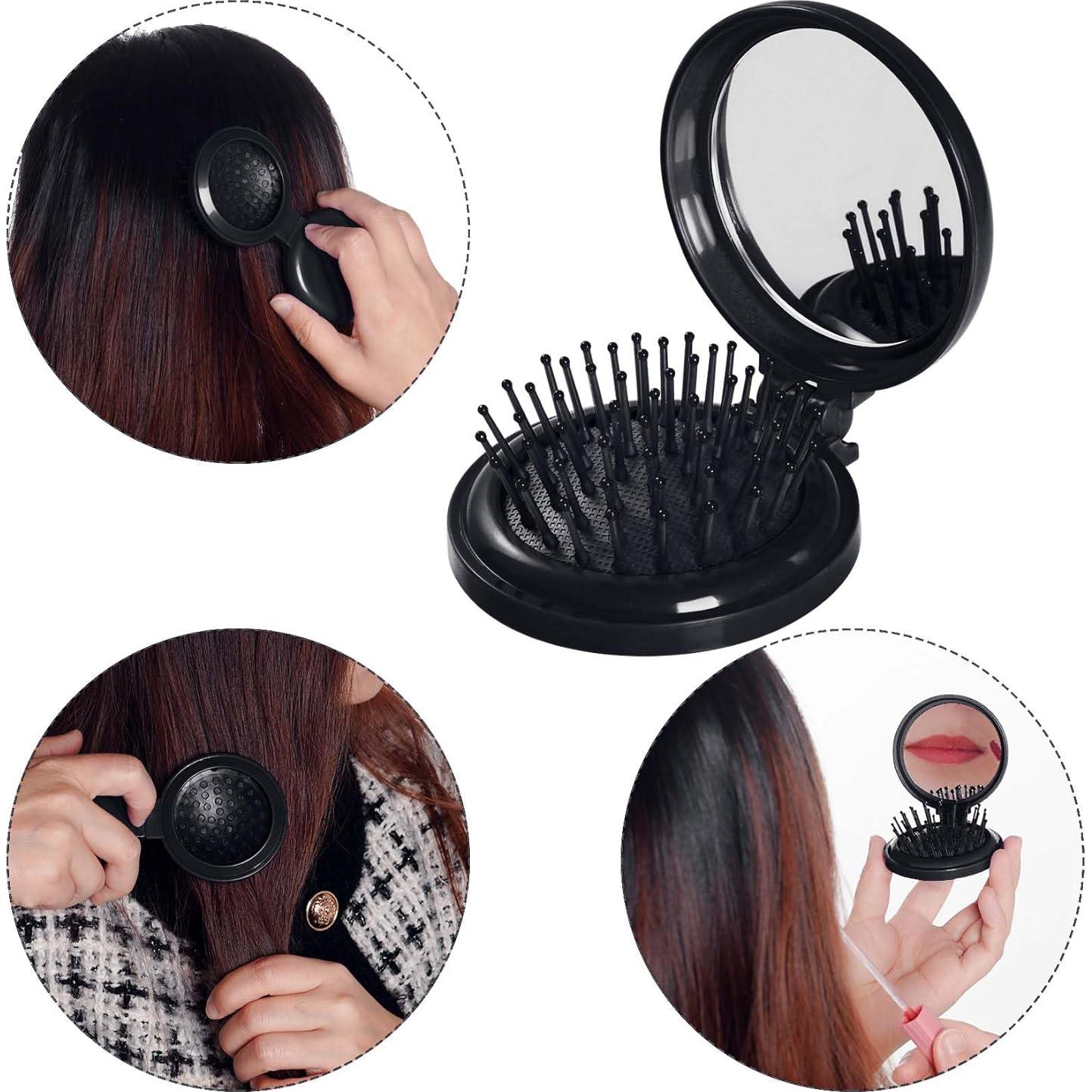 Set 2 Cepillos de Pelo Plegables con Espejo - Heliltd