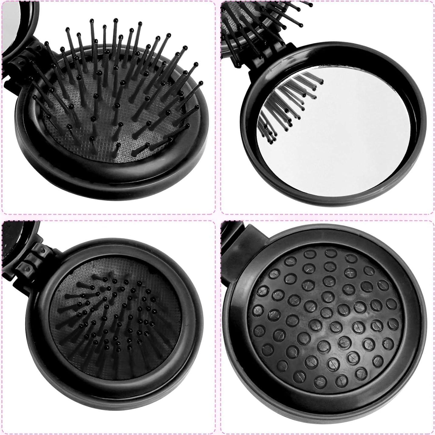 Set 2 Cepillos de Pelo Plegables con Espejo - Heliltd