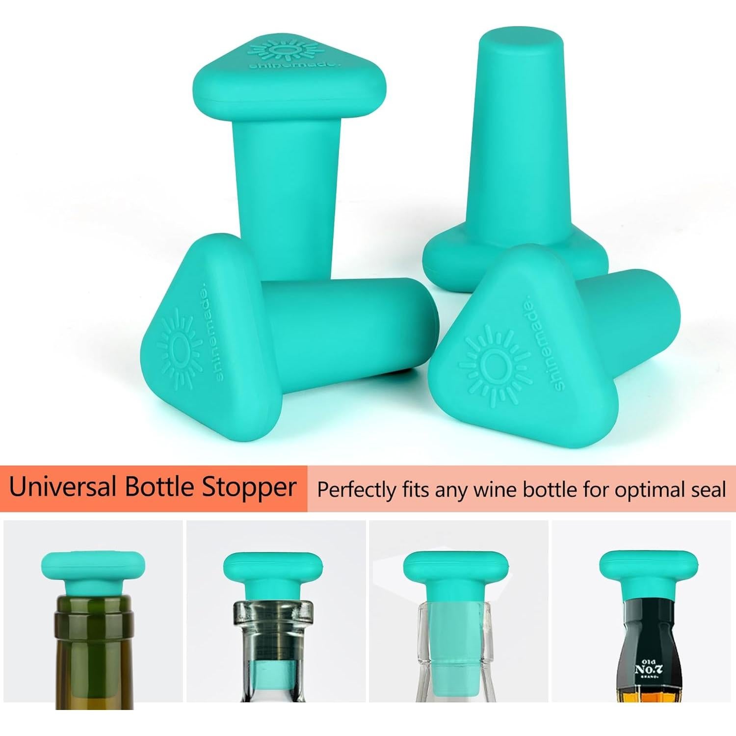 Paquete de 4 Tapones de Silicona Shinemade para Vino