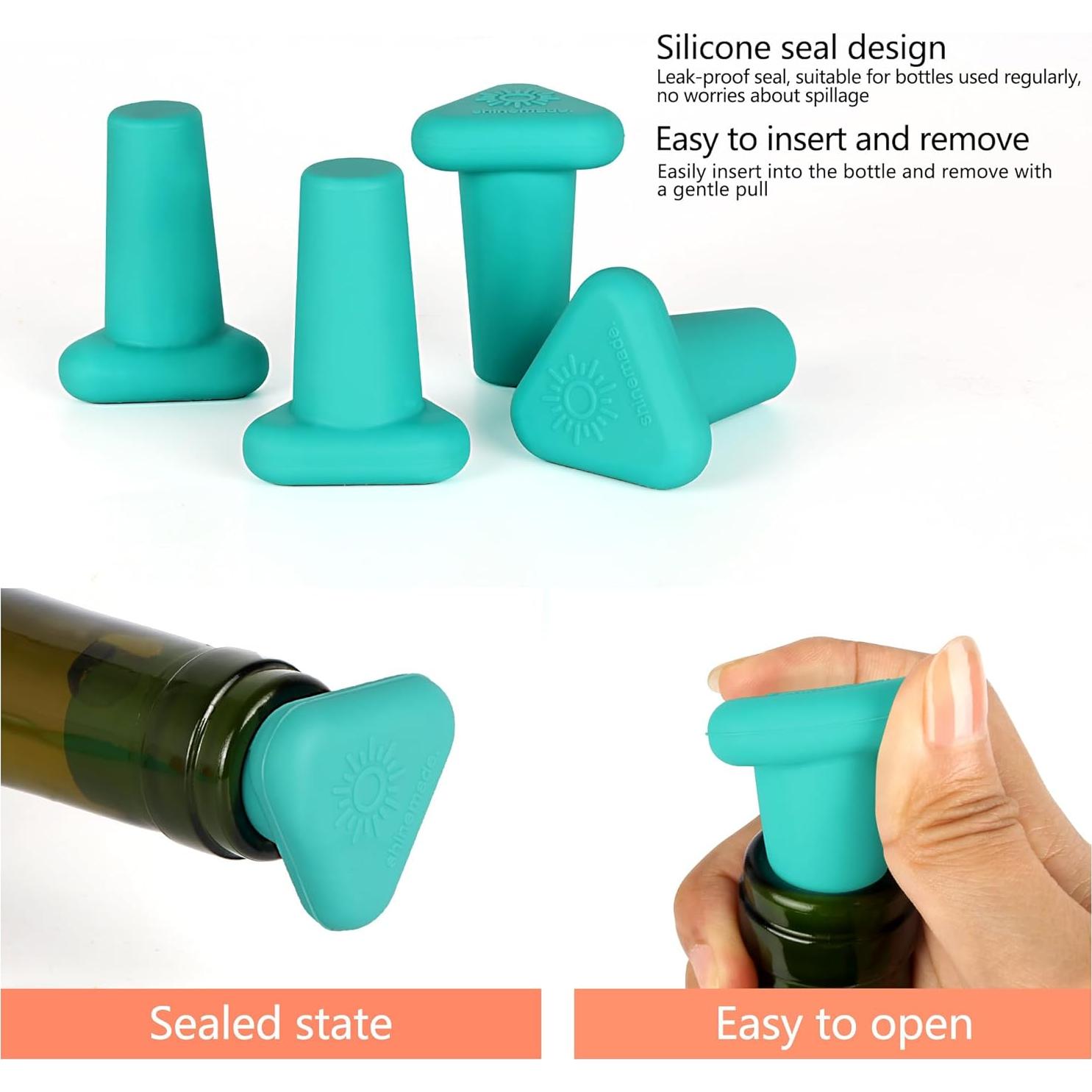 Paquete de 4 Tapones de Silicona Shinemade para Vino