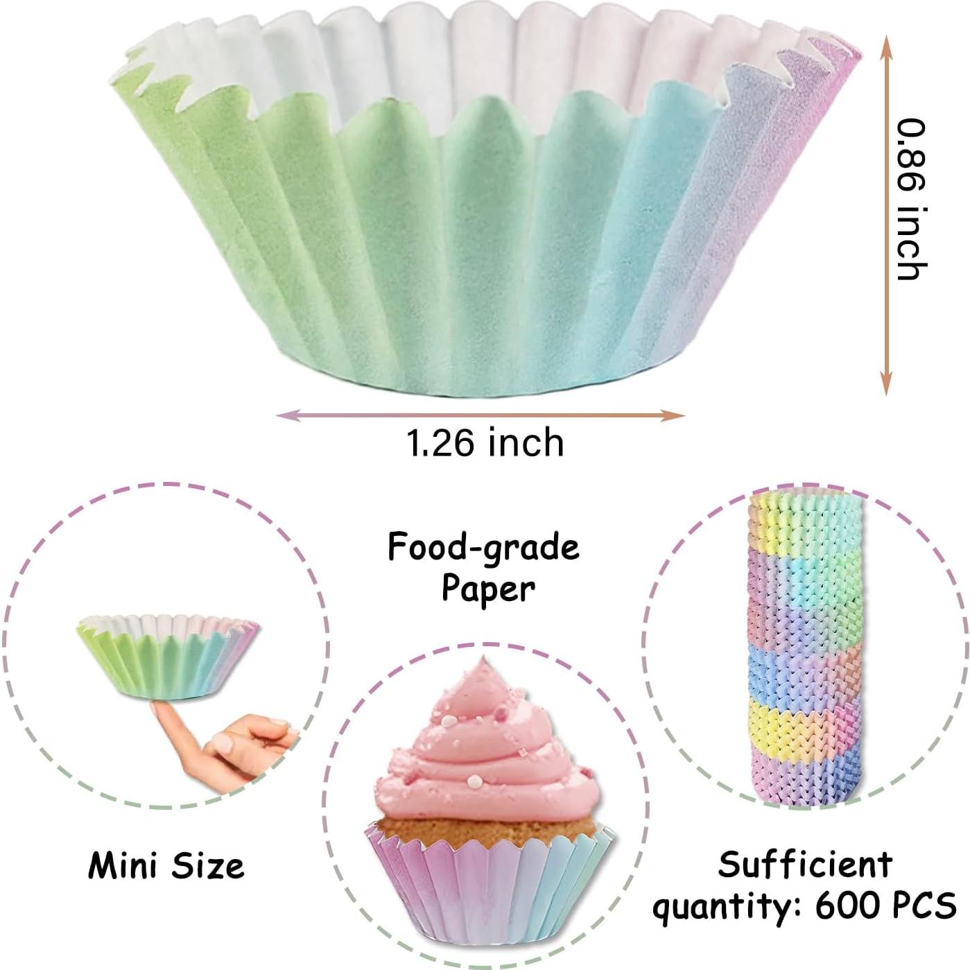Forros para Mini Cupcake ZCCLINN - 600 Piezas Color Gradiente