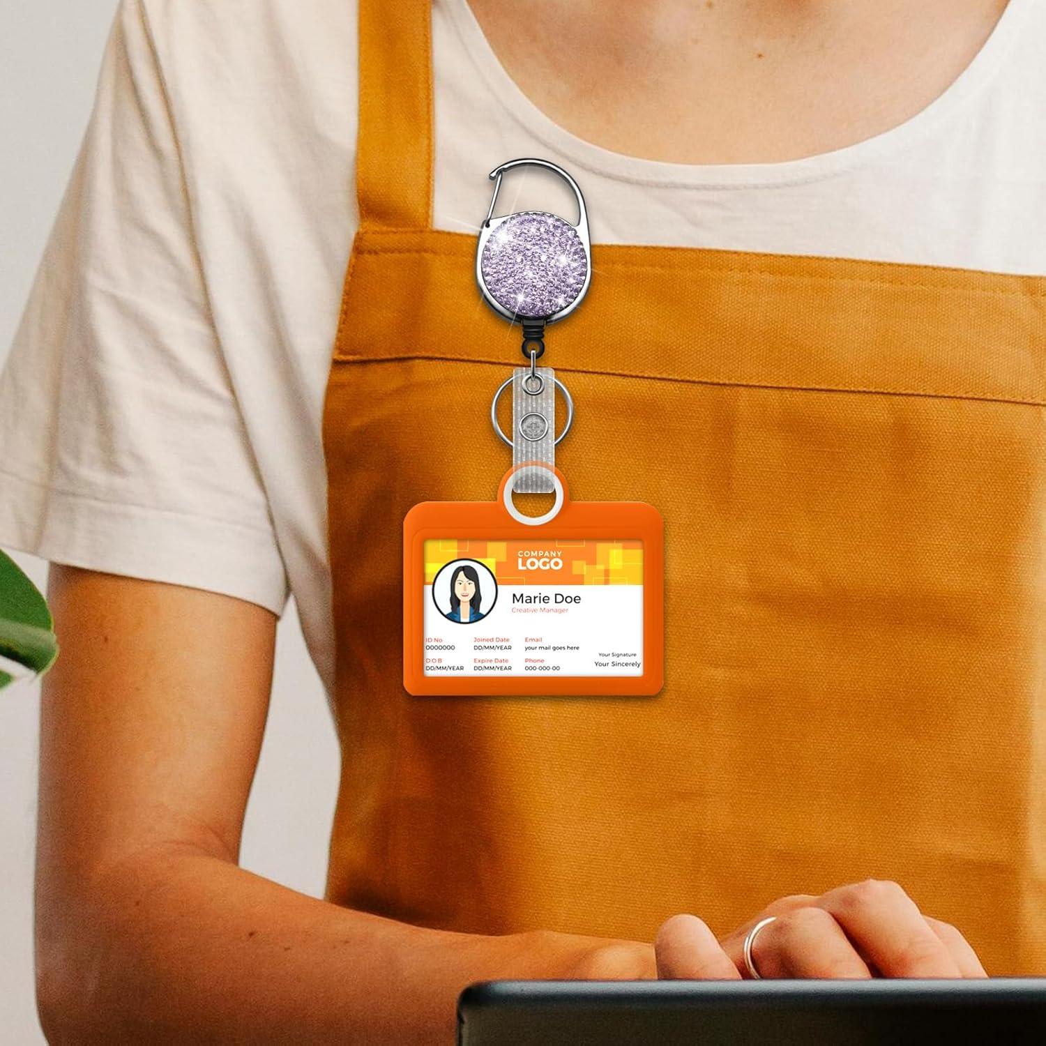 3 Soportes de Insignia Retráctiles SQEYYGI con Rhinestones