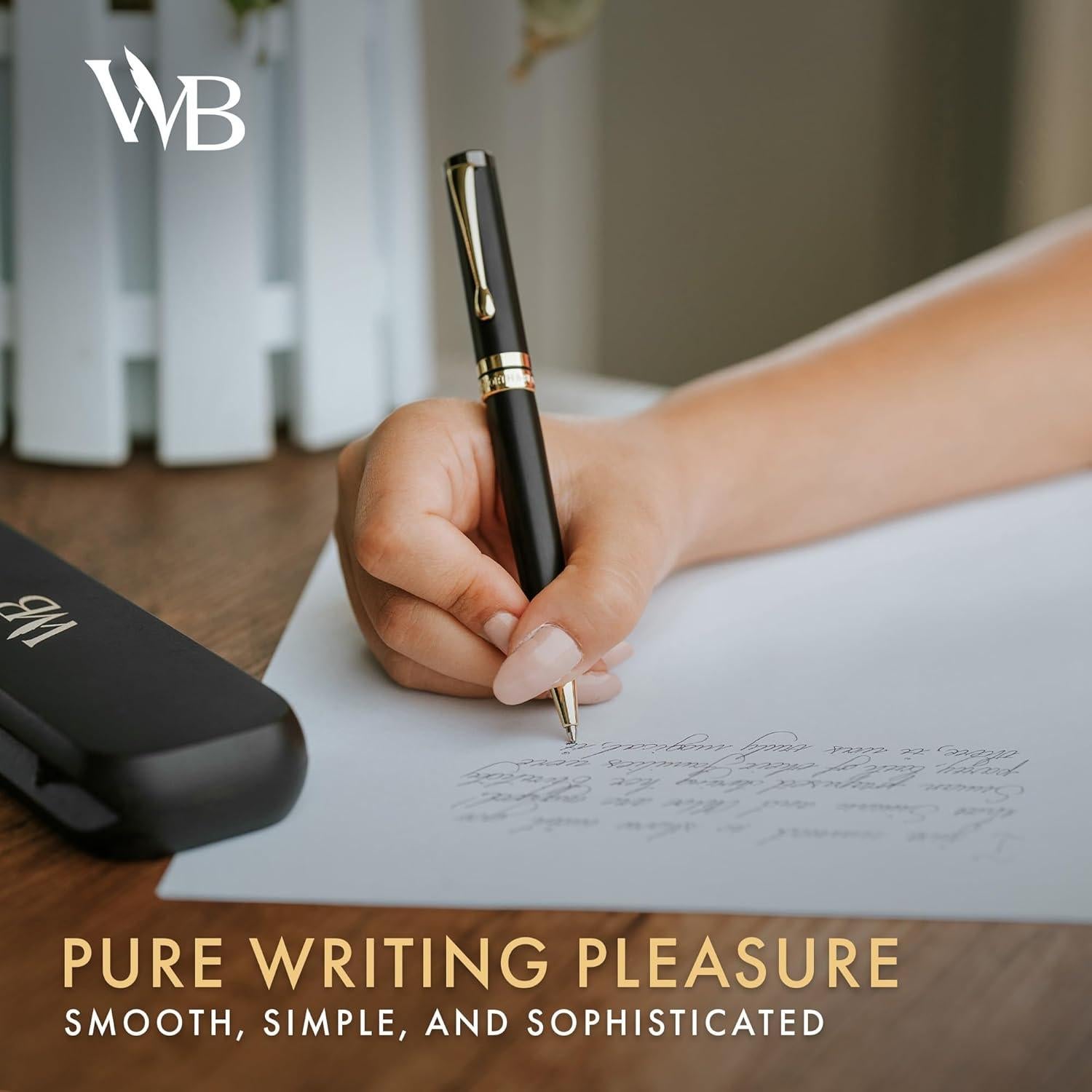 Bolígrafo de lujo Wordsworth & Black en bambú y madera negra