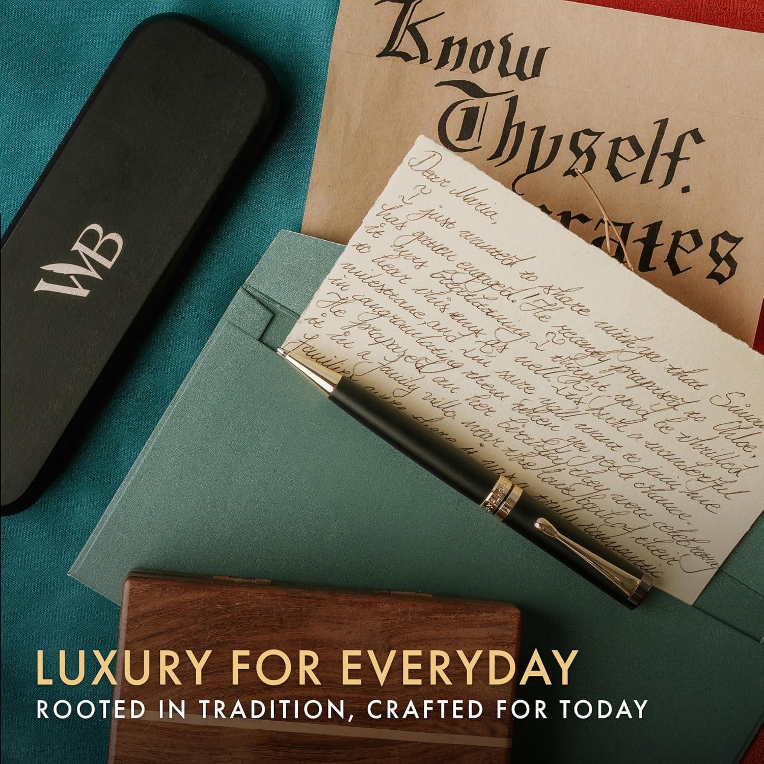 Bolígrafo de lujo Wordsworth & Black en bambú y madera negra