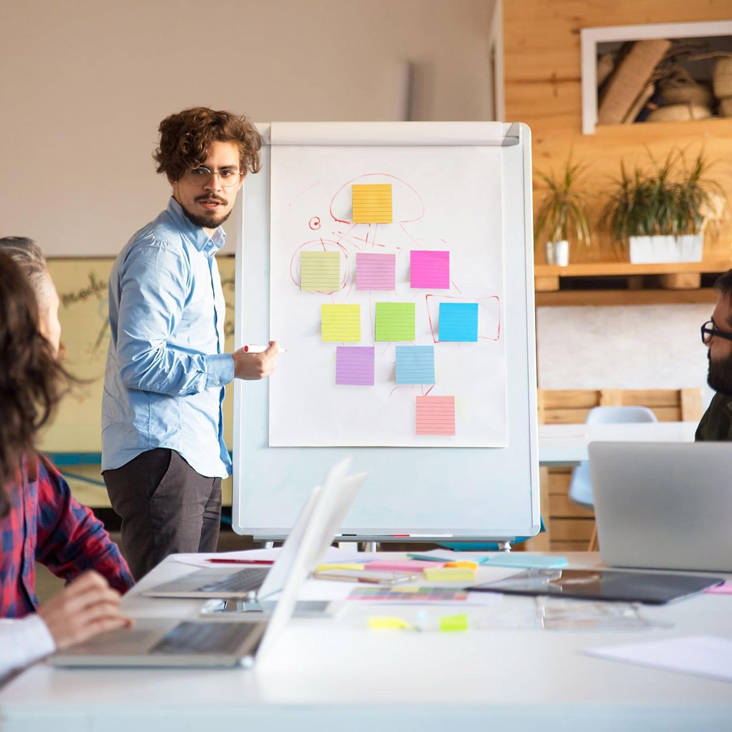 Notas Adhesivas Rayadas 3x3 HCTBN - 24 Paquetes, 1008 Hojas