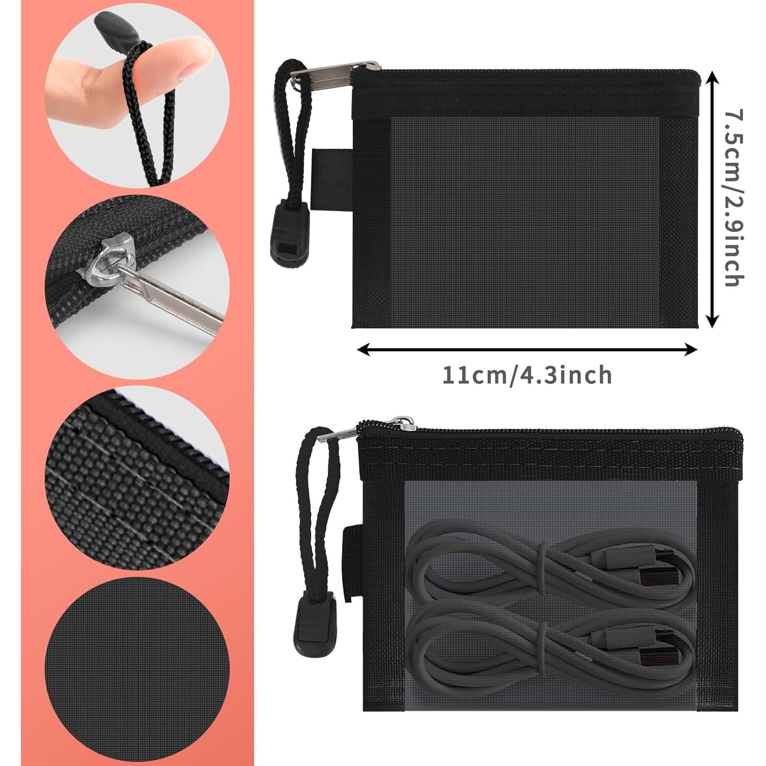 Mini Bolsas de Malla con Cierre Classycoo 5 Pack 11x7.5 cm Negro