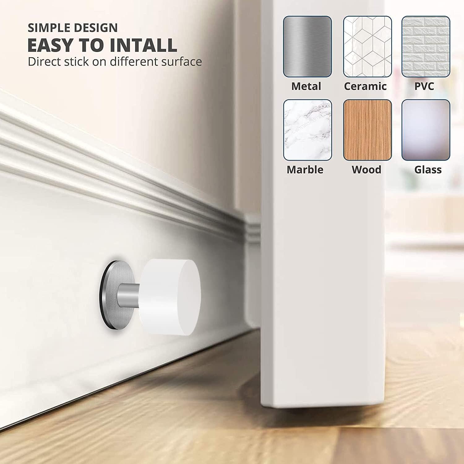 Topes de puerta autoadhesivos THYBDB de goma y acero inoxidable