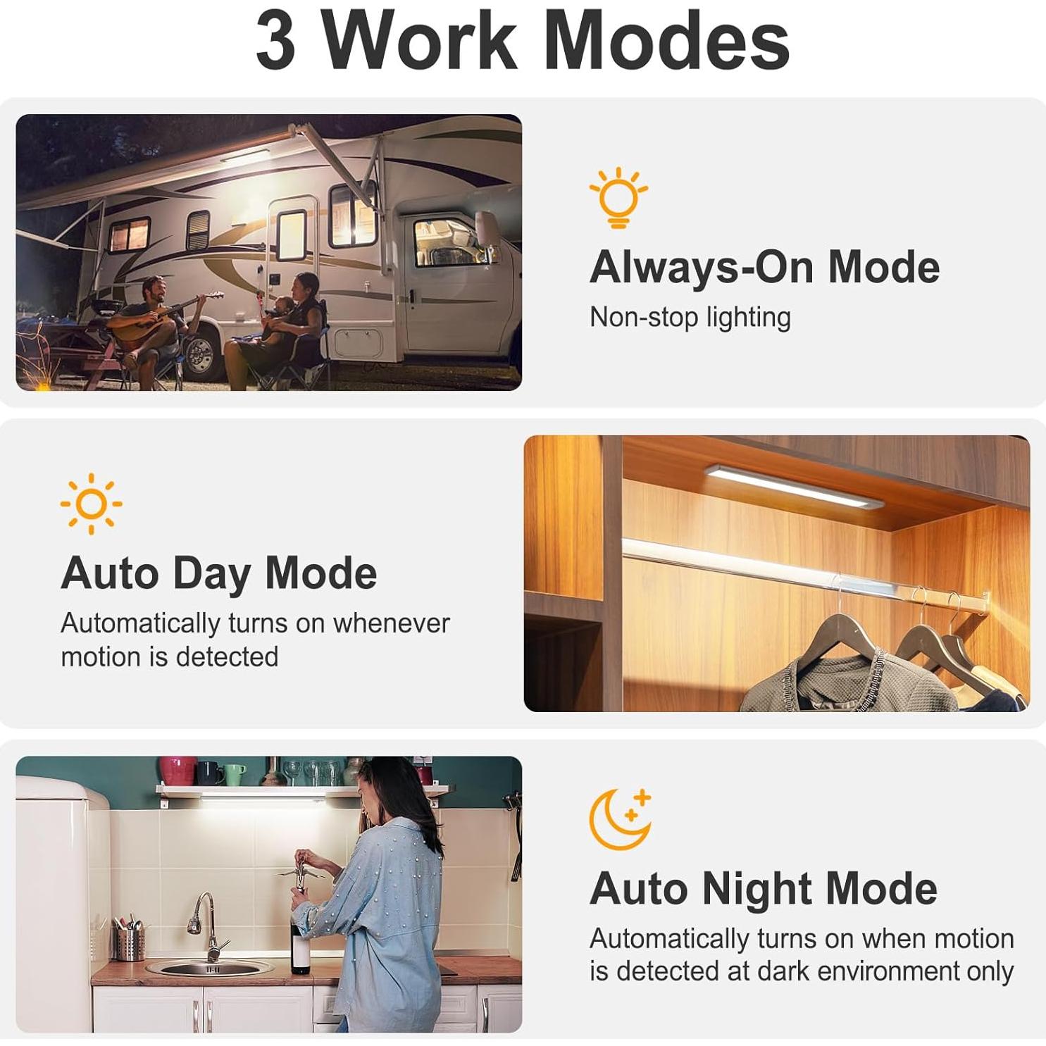 Luces Bajo Gabinete BLS LED 46 con Sensor de Movimiento USB-C