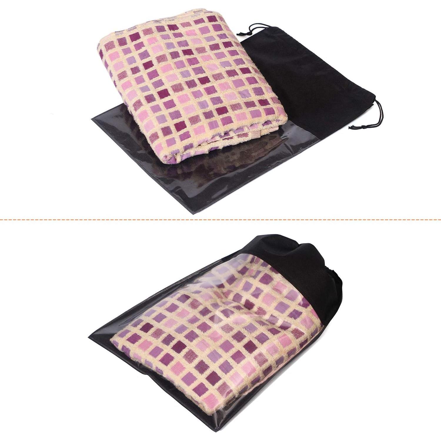 Paquete de 12 bolsas de zapatos portátiles negras 32x44 cm