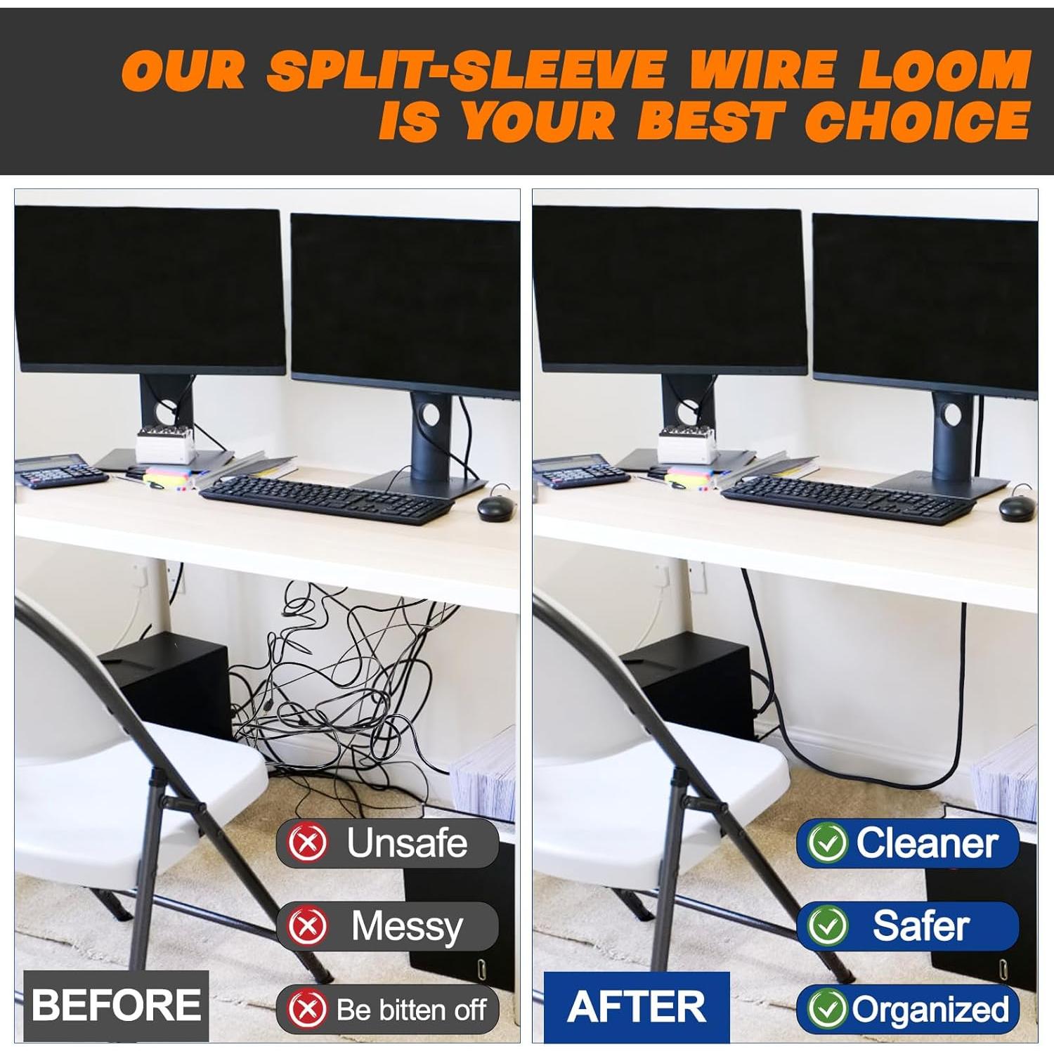 Manga Trenzada Dividida SKNONO 12 pies 1.27 cm para Cables