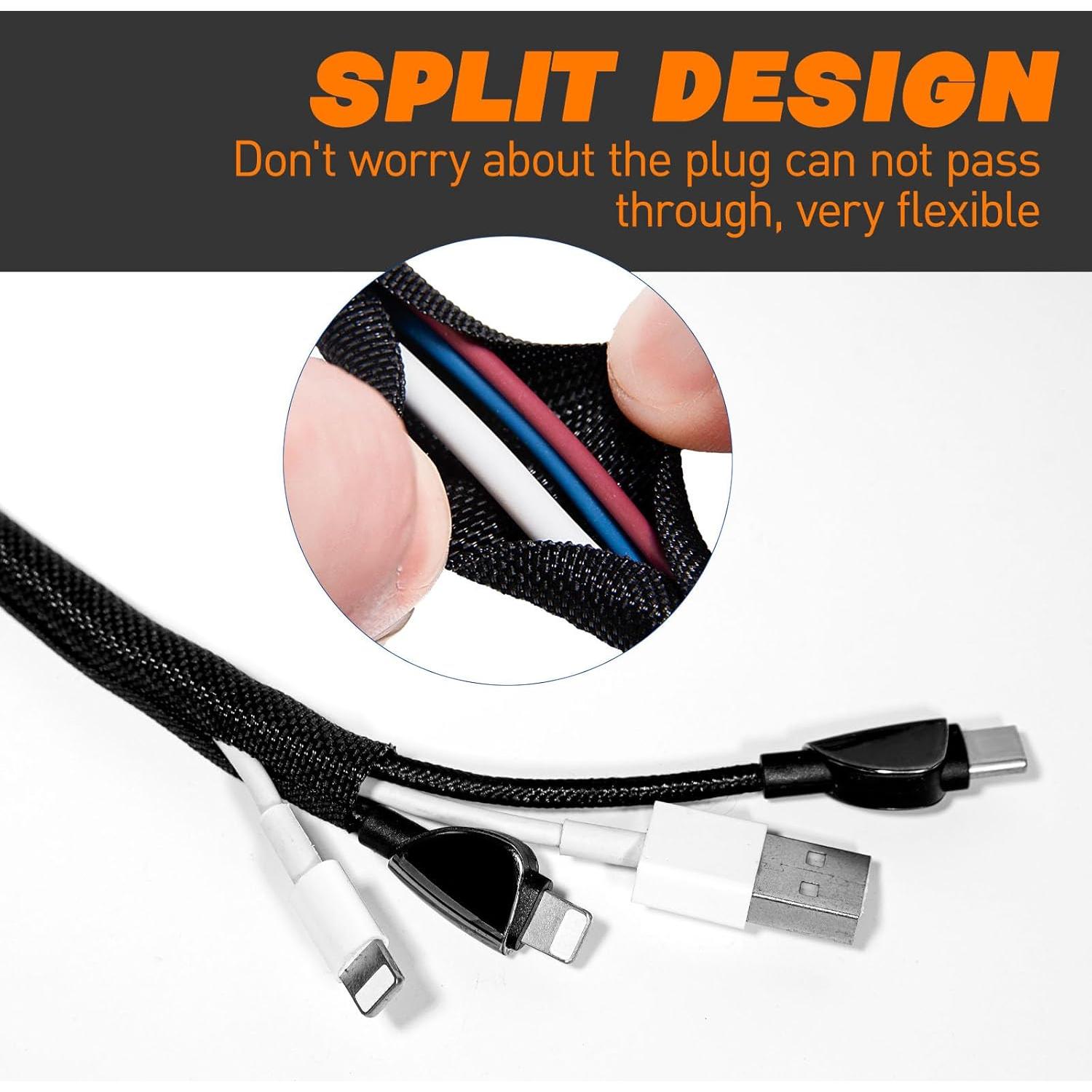 Manga Trenzada Dividida SKNONO 12 pies 1.27 cm para Cables