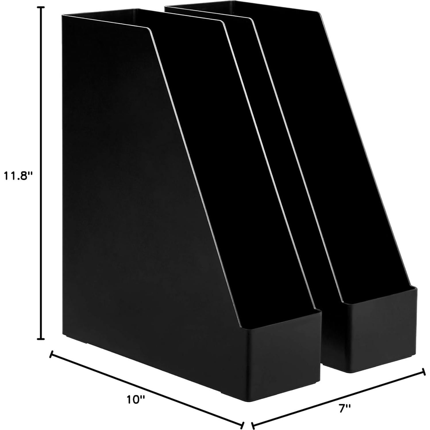 Organizador de Escritorio Amazon Basics - Soporte Vertical Negro, 12 Piezas