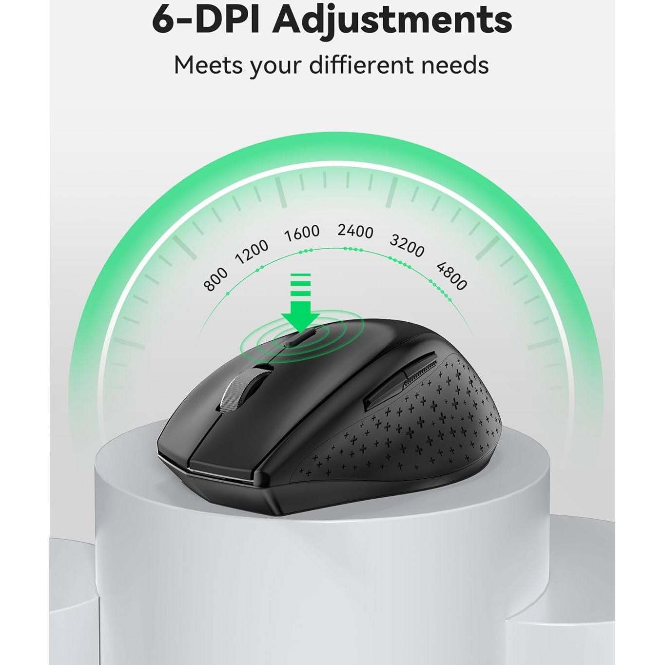 Ratón Inalámbrico TechRise 4800 DPI 6 Botones Negro