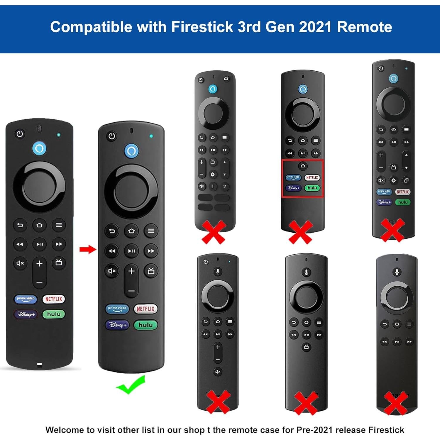 Funda de Silicona TOKERSE para Control Remoto FireTV Stick 3ra Gen