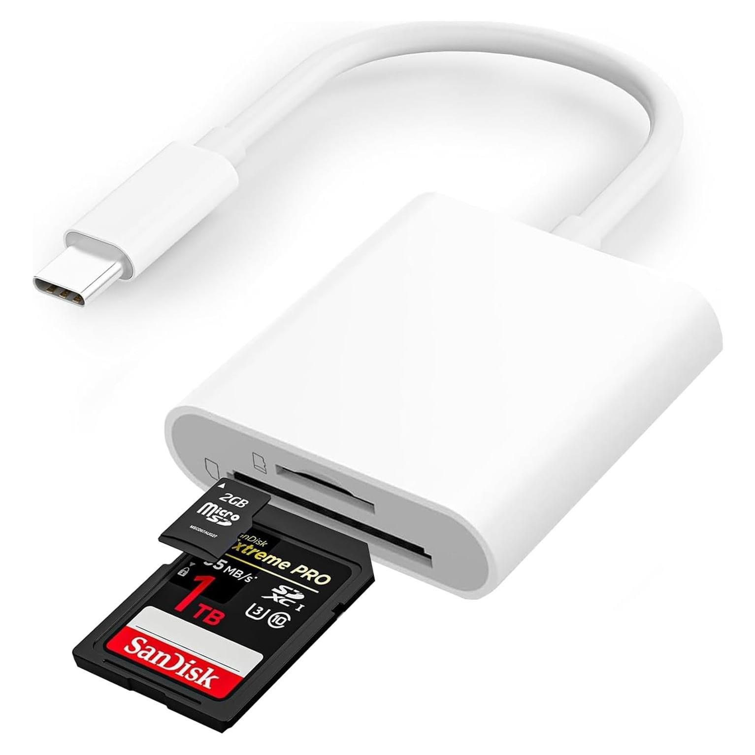 Lector de Tarjetas SD USB-C Groodo 2 en 1 para iPhone y Mac