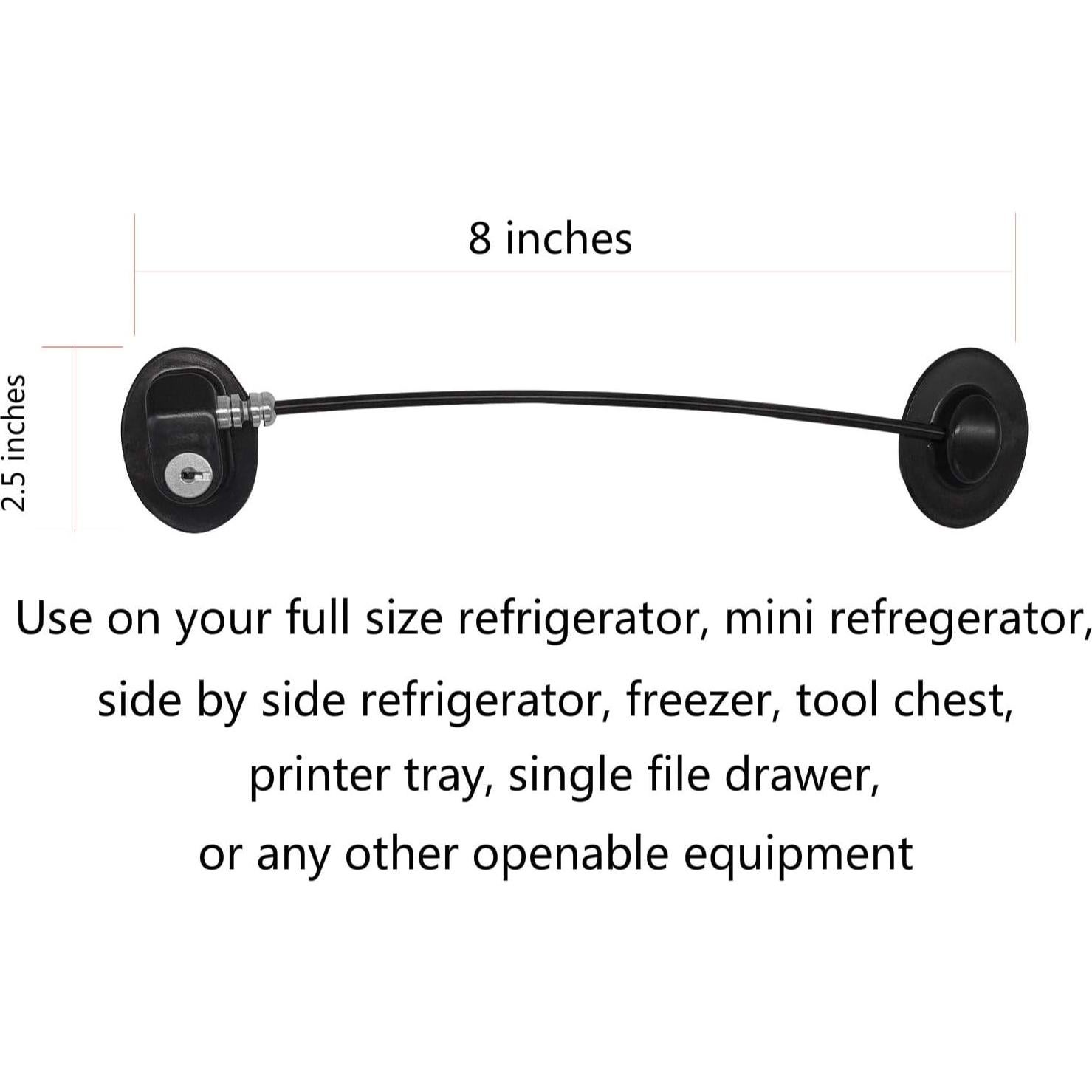 Cerradura para Refrigerador REZIPO con 2 Llaves - Negro