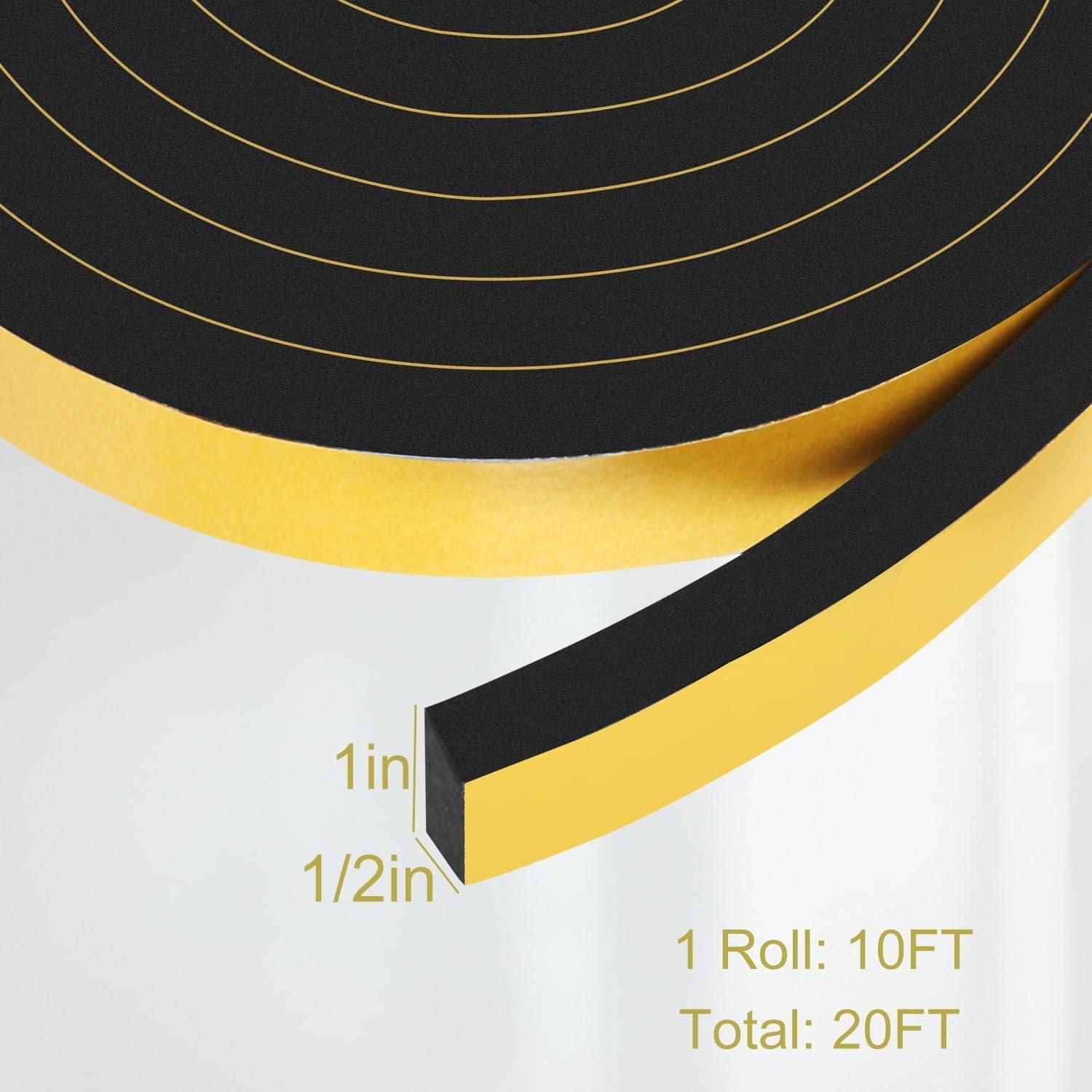 Burlete de Espuma YIJUHOU 2.54 cm x 1.27 cm x 6.1 m Aislante