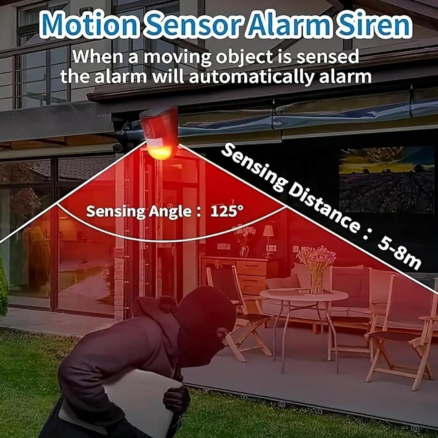 Alarma Solar QXMH con Sensor de Movimiento y Luz Estroboscópica