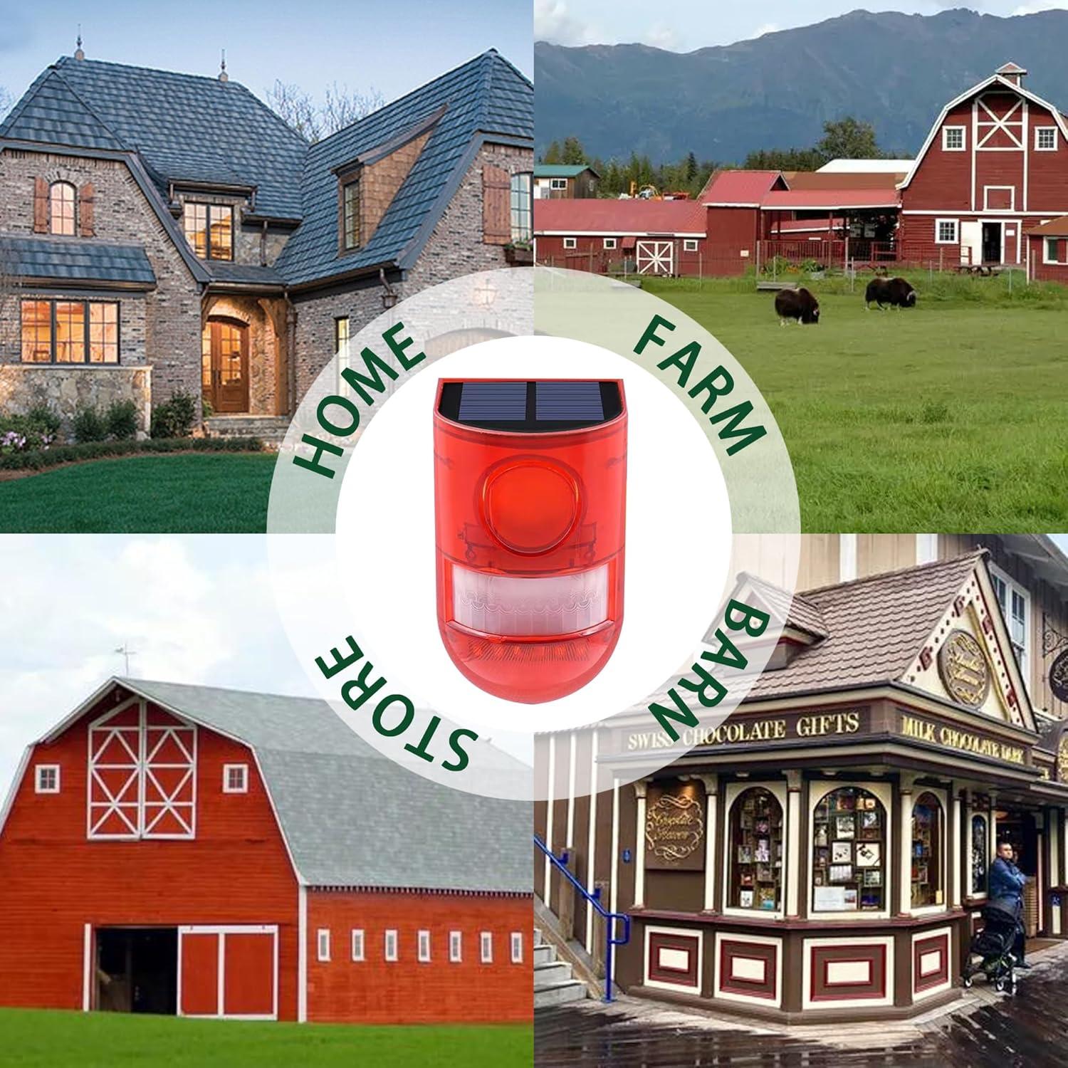 Alarma Solar QXMH con Sensor de Movimiento y Luz Estroboscópica