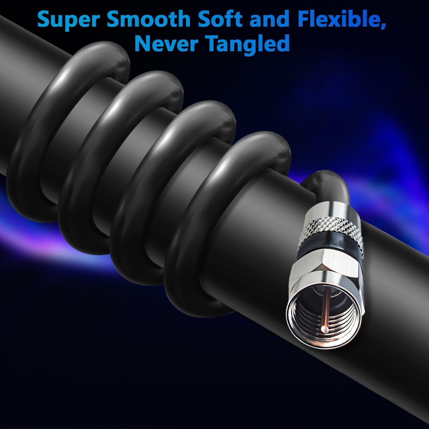 Cable Coaxial RG6 Elecan 0.61 m Doble Paquete Blindado 3 GHz